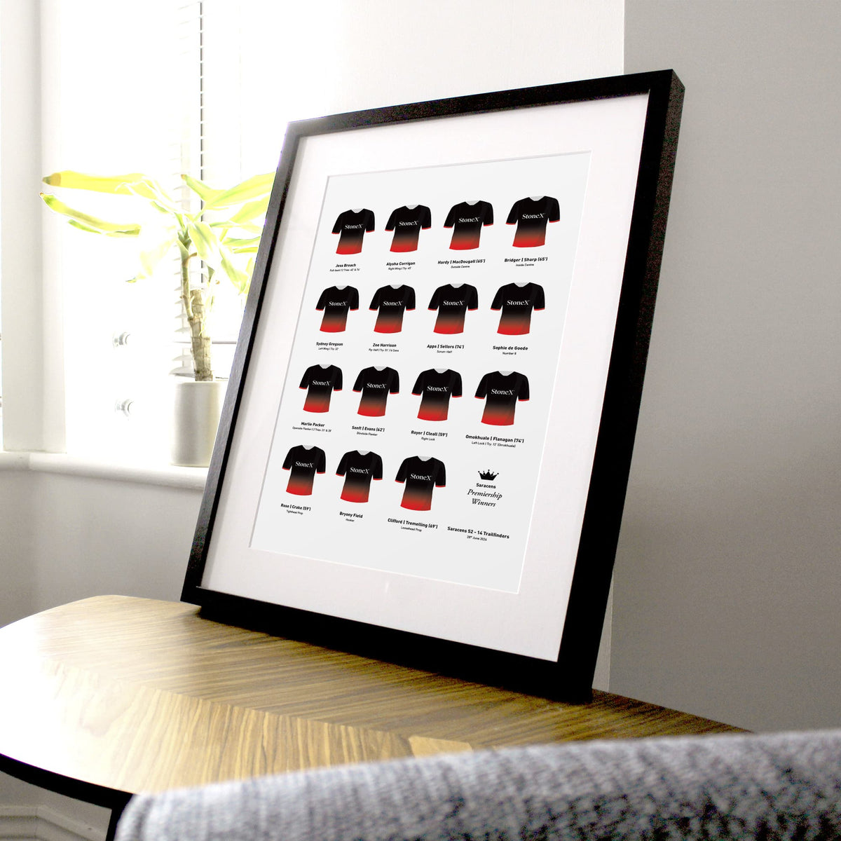 Saracens Women Rugby Union 2026 Premier Winners Team Print