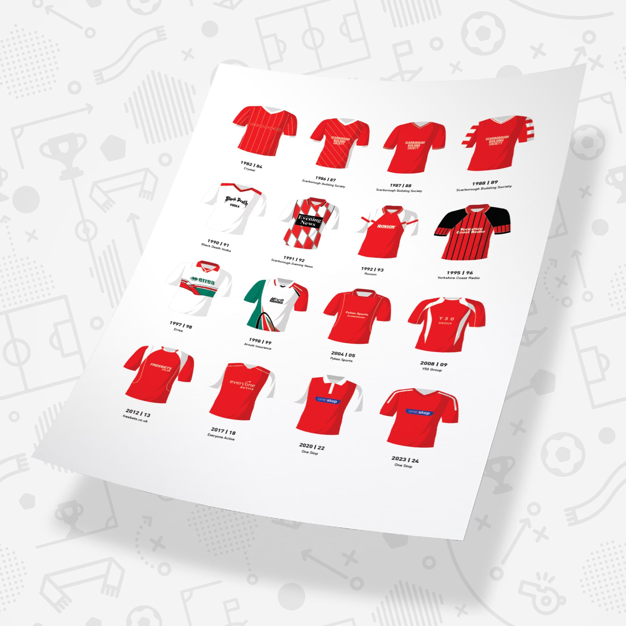 Scarborough Classic Kits Football Team Print