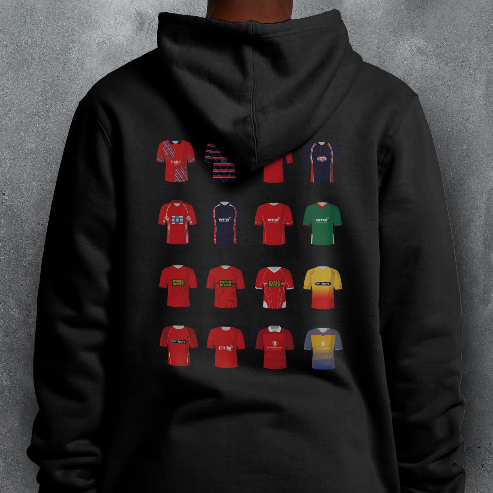 Scarlets Rugby Union Classic Kits Hoodie