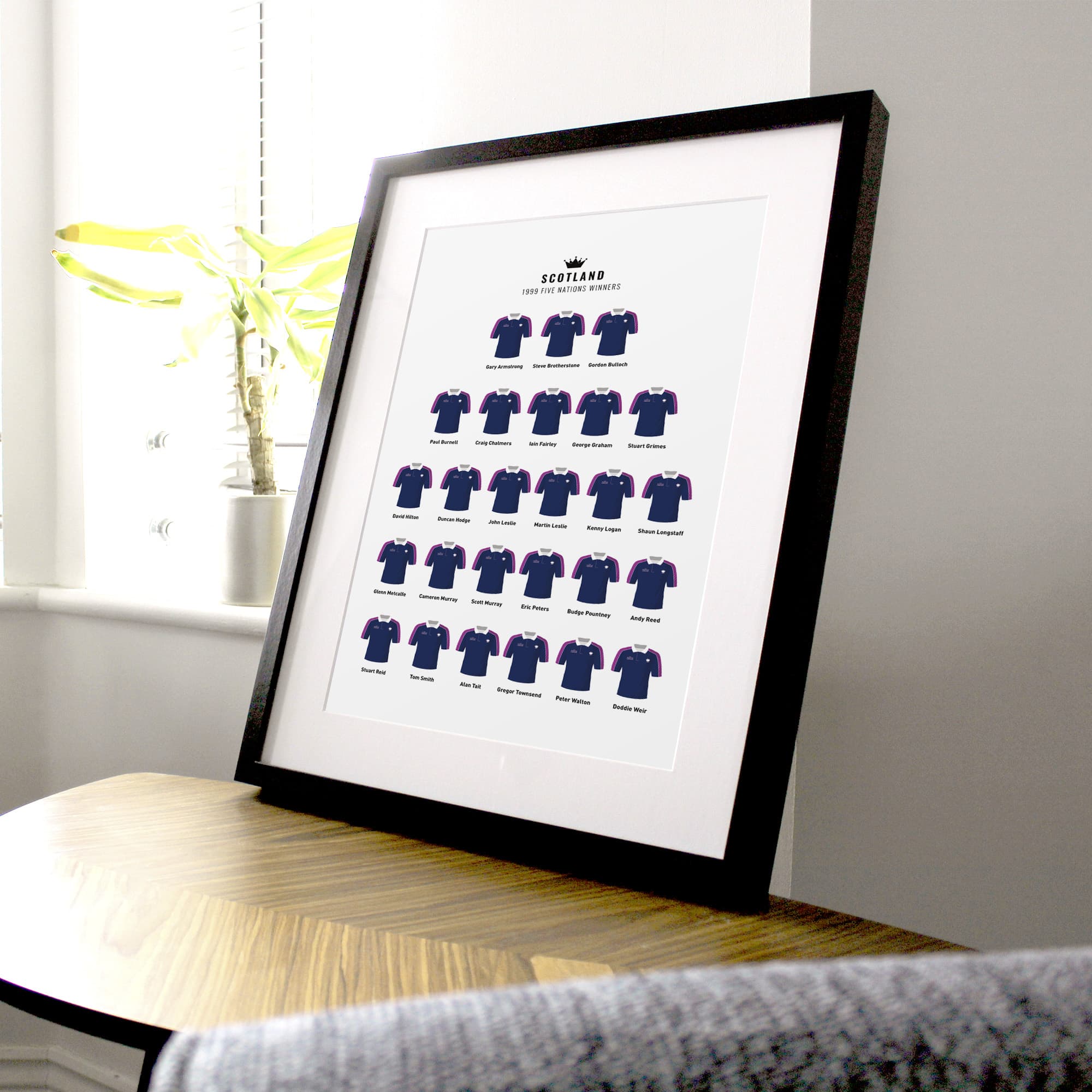 Scotland Rugby Union 1999 Five Nations Winners Team Print