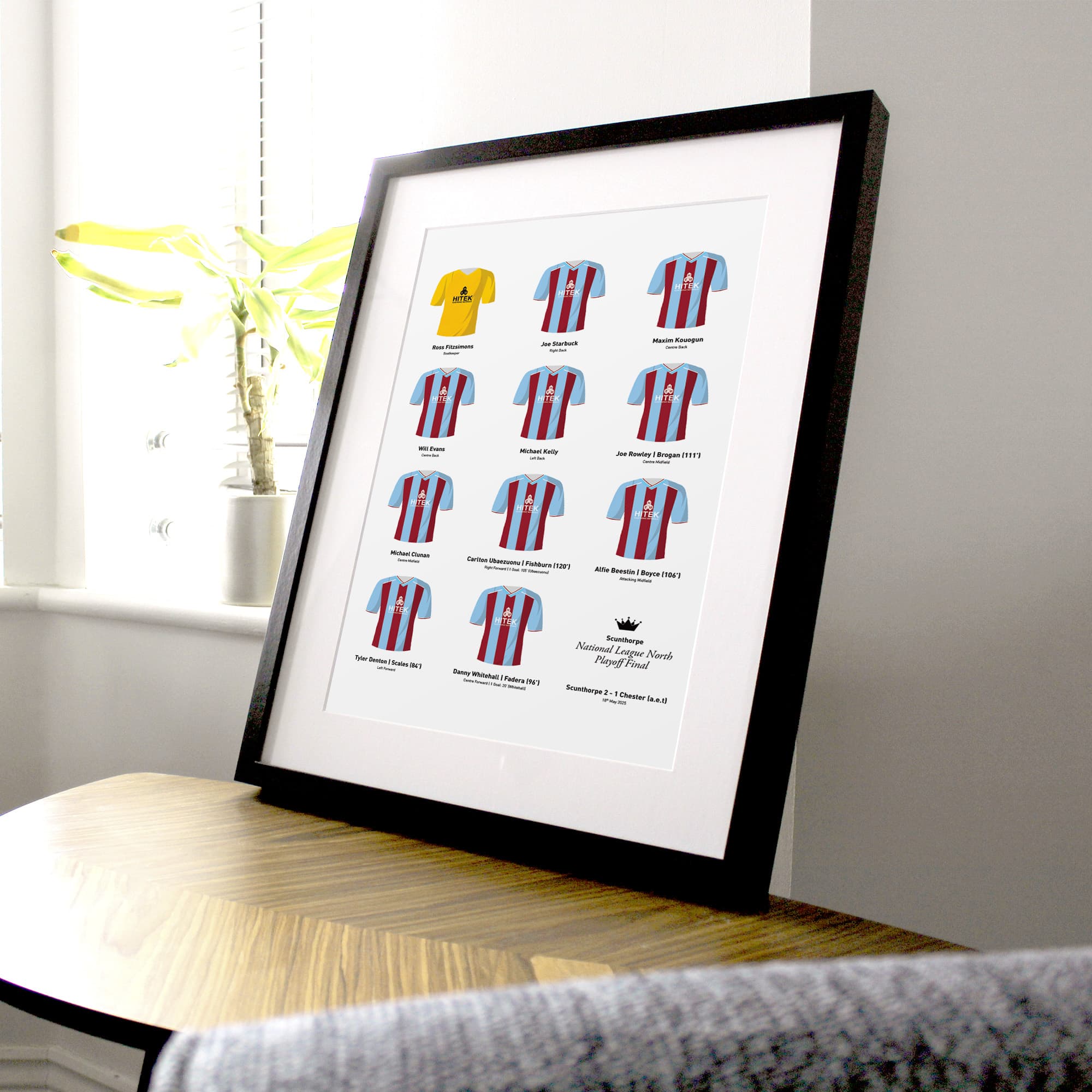 Scunthorpe 2025 National League North Playoff Winners Football Team Print