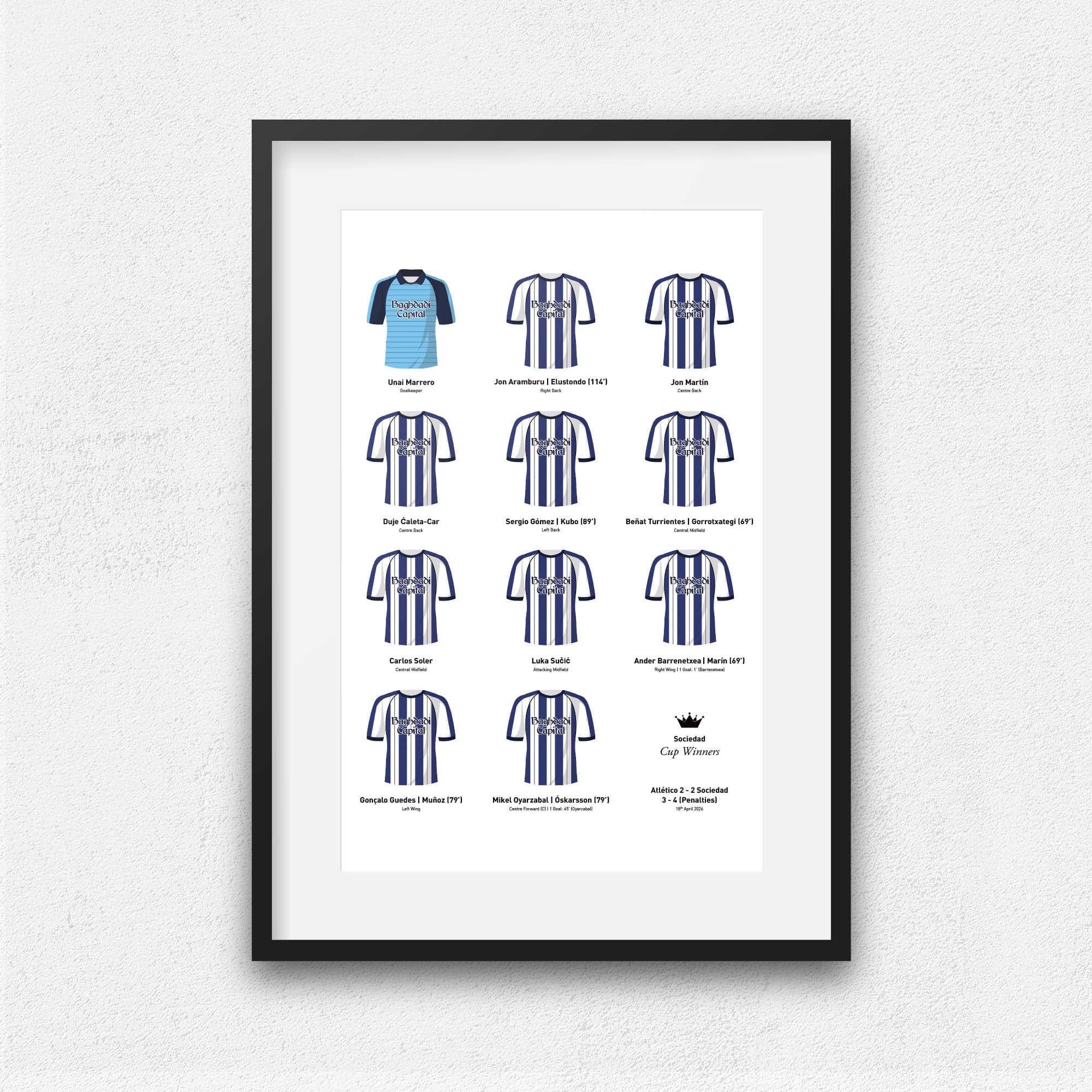 Sociedad 2026 Cup Winners Football Team Print