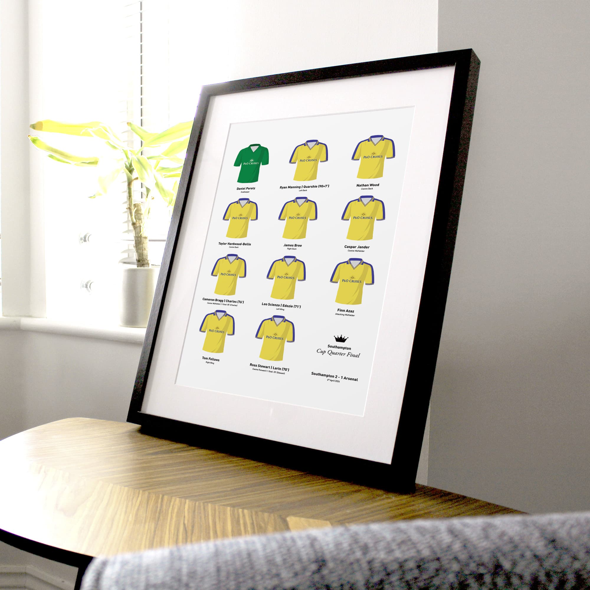 Southampton 2026 Cup Quarter Final Football Team Print