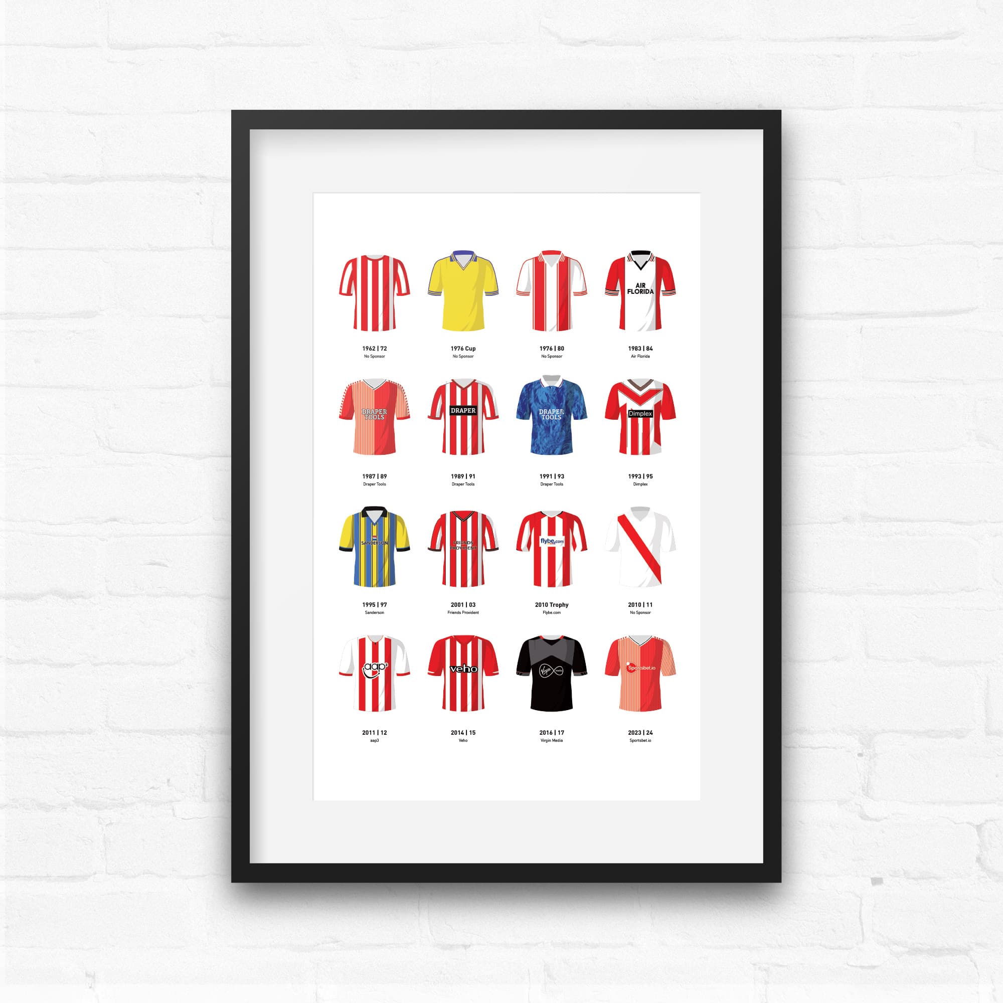 Southampton Classic Kits Football Team Print