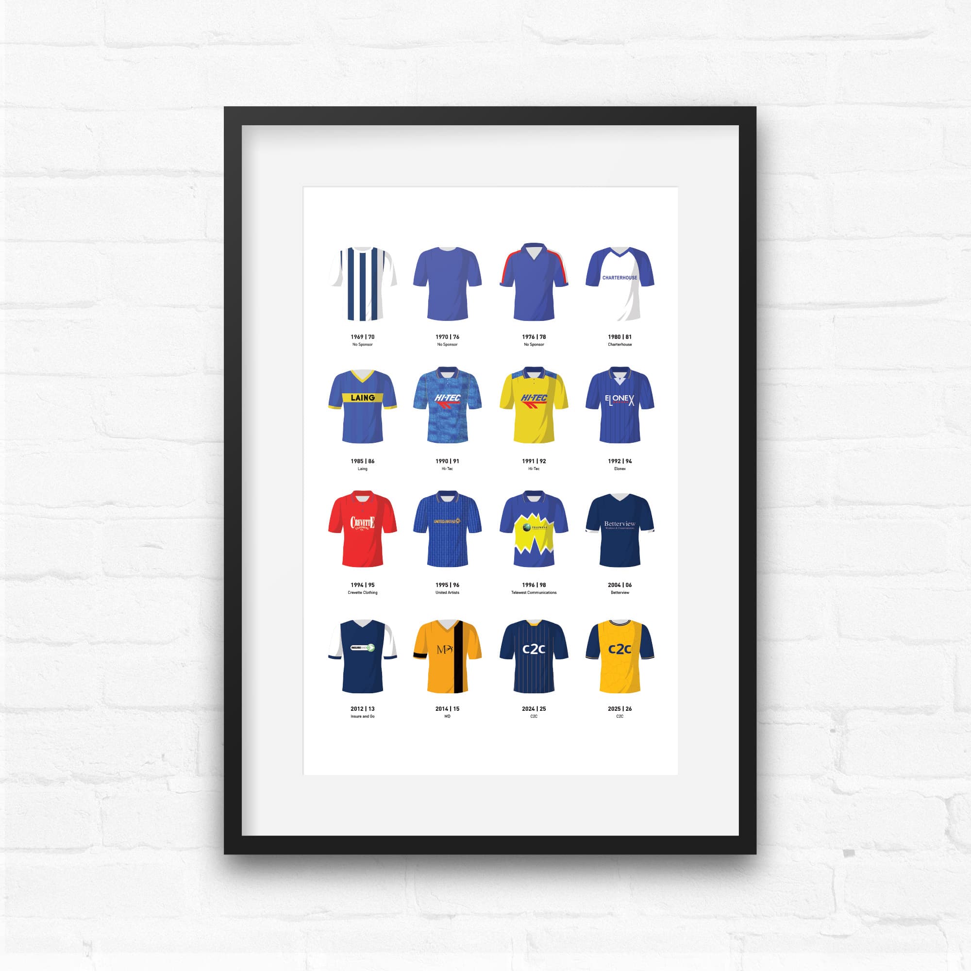 Southend Classic Kits Football Team Print