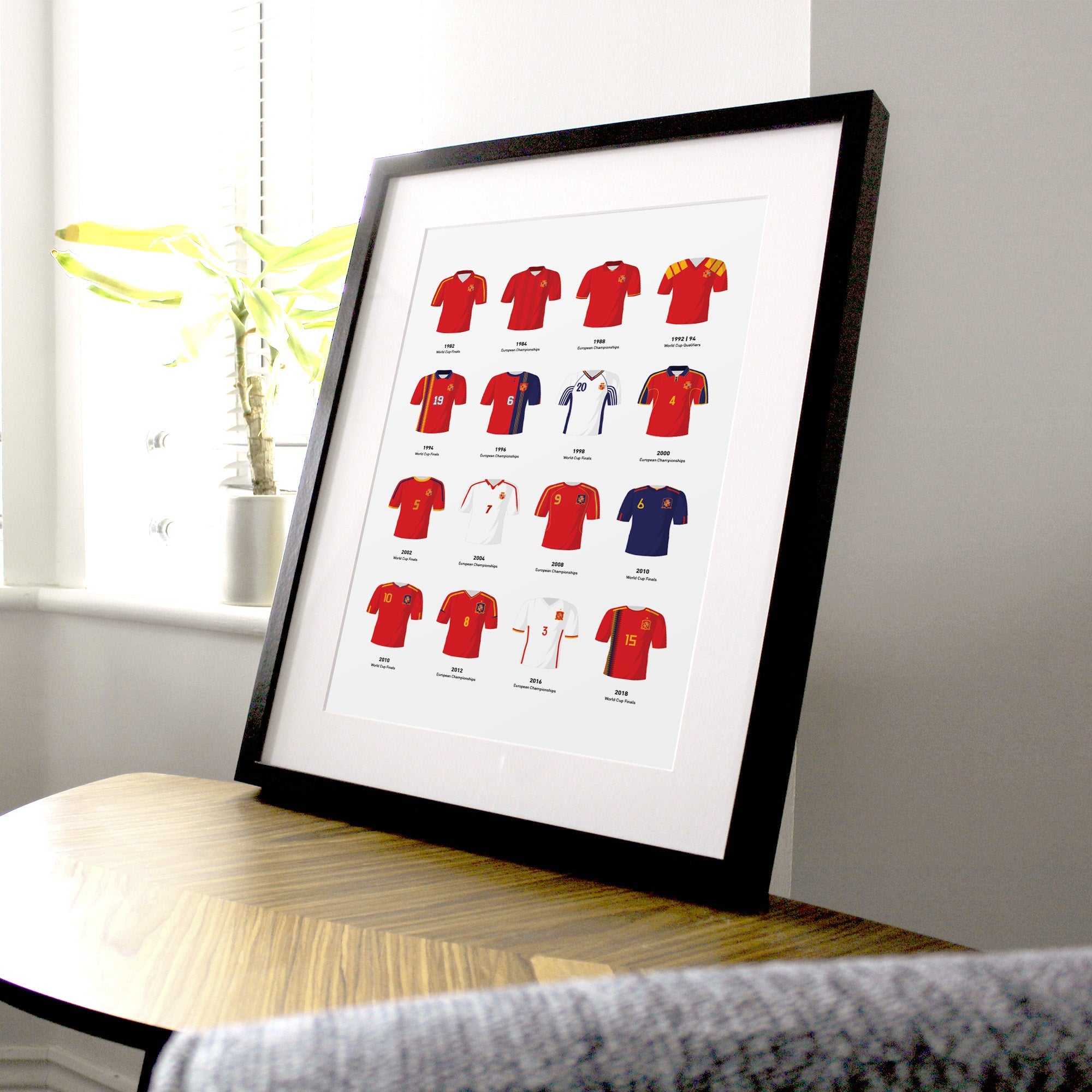 Spain Classic Kits Football Team Print Good Team On Paper
