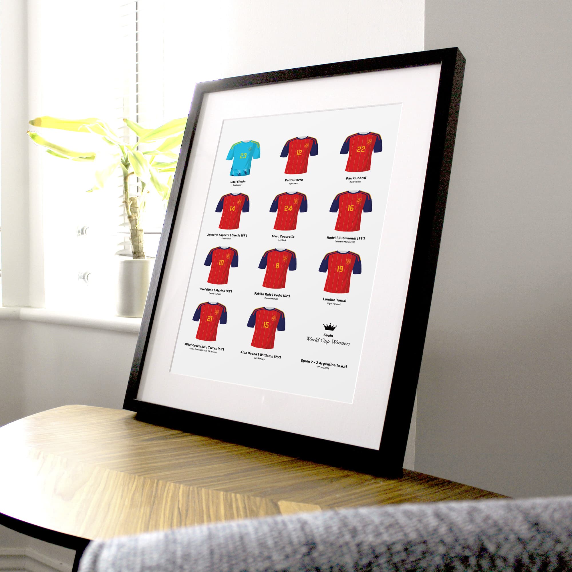 Spain 2026 World Cup Winners Football Team Print