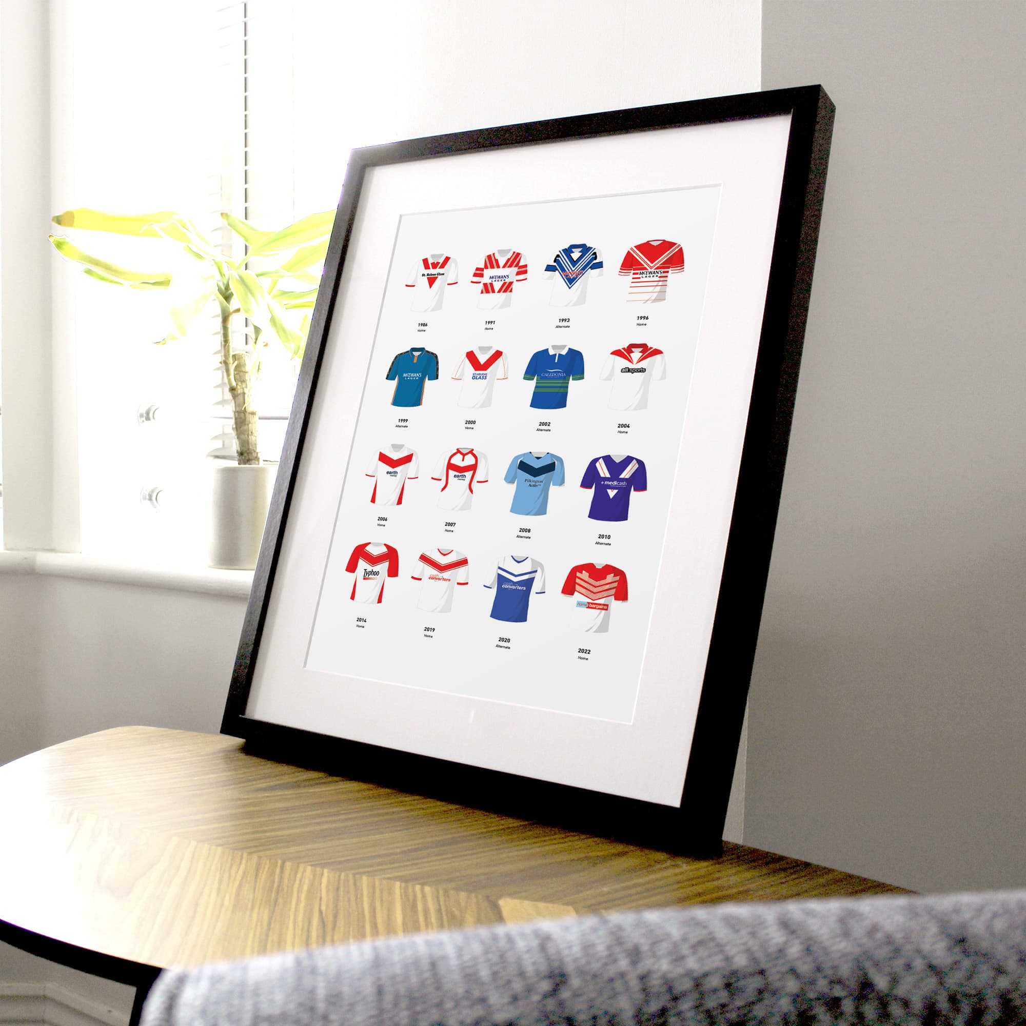 St Helens Classic Kits Rugby League Team Print