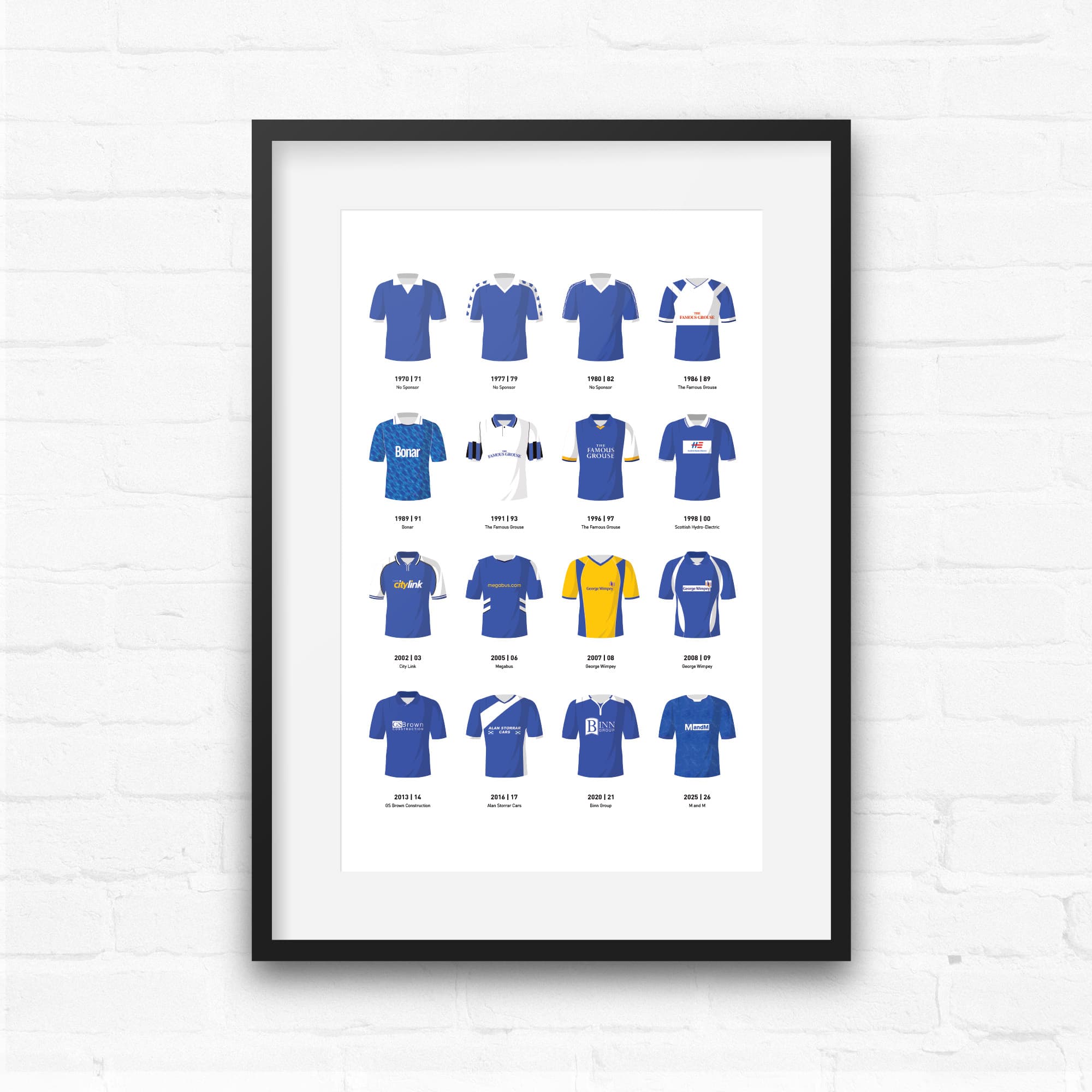 St Johnstone Classic Kits Football Team Print