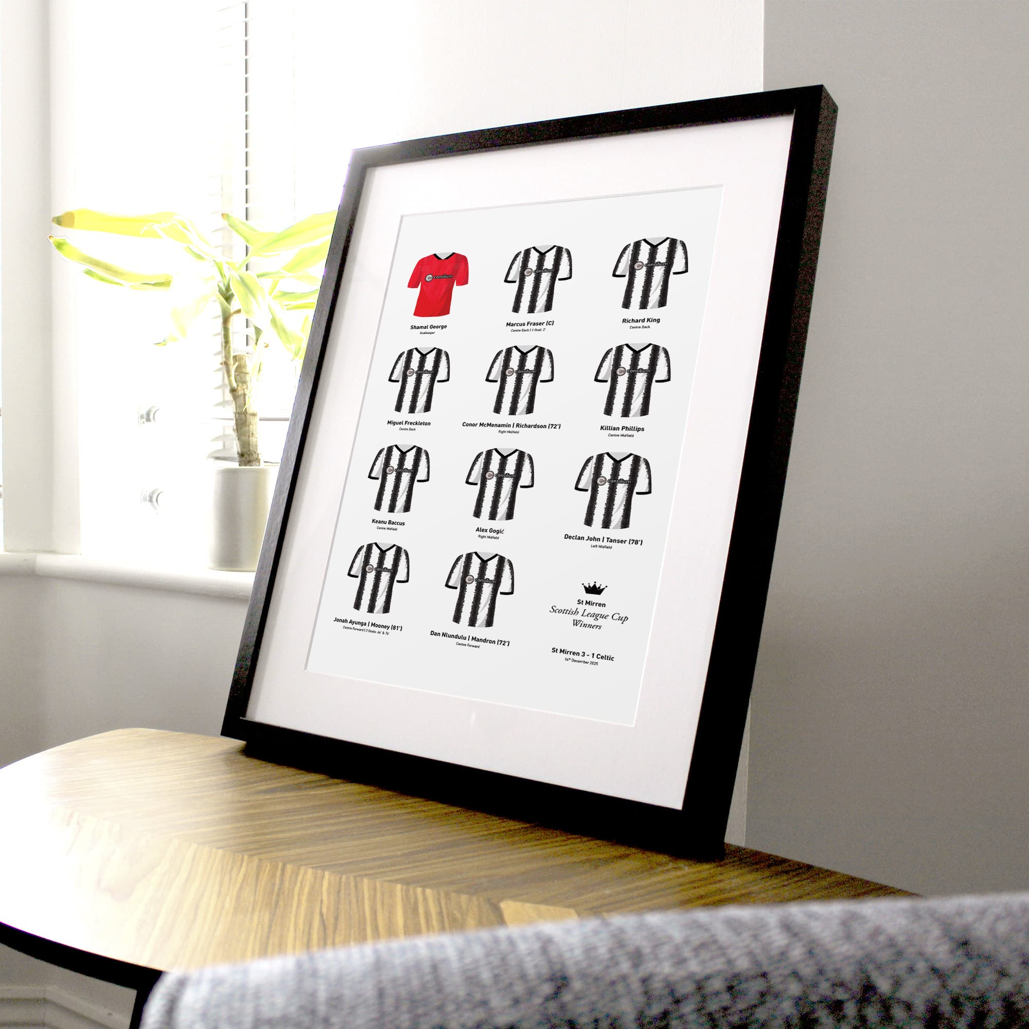 St Mirren 2025-26 Scottish League Cup Winners Football Team Print