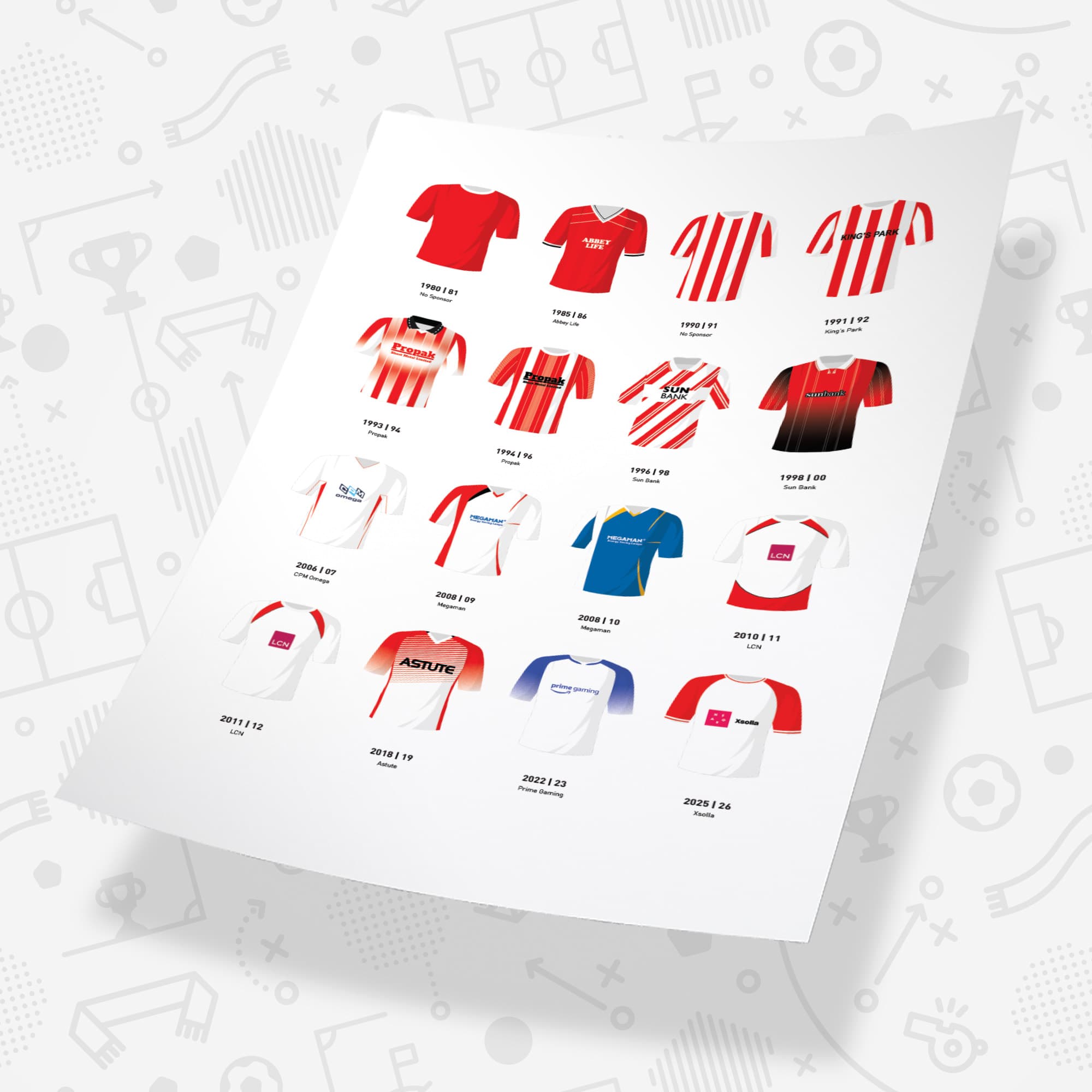 Stevenage Classic Kits Football Team Print