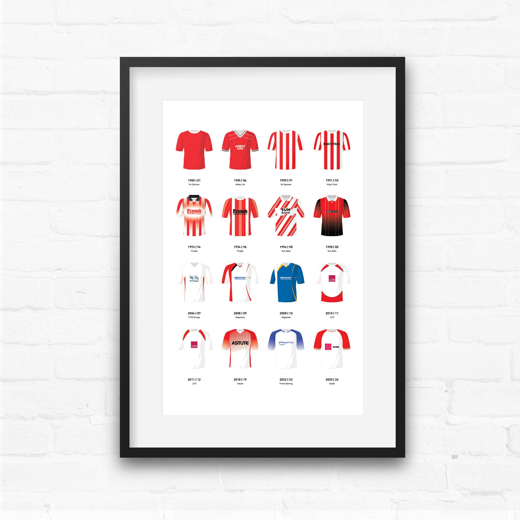 Stevenage Classic Kits Football Team Print
