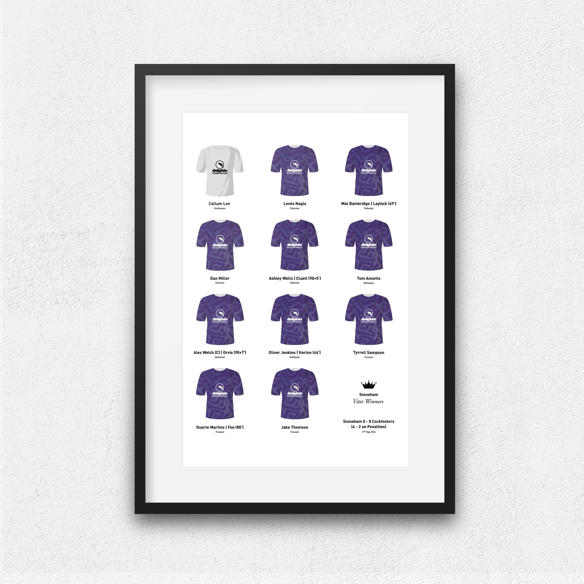 Stoneham 2026 Vase Winners Football Team Print