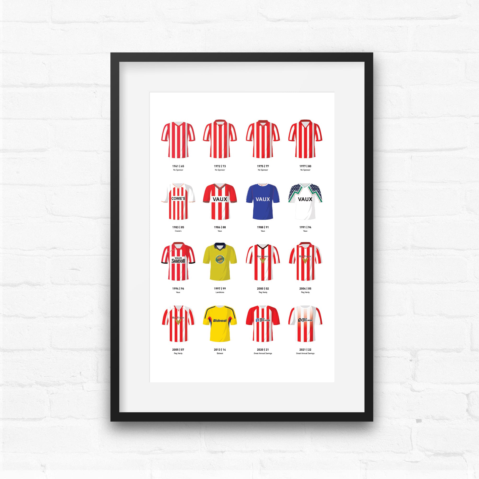 Sunderland Classic Kits Football Team Print Good Team On Paper