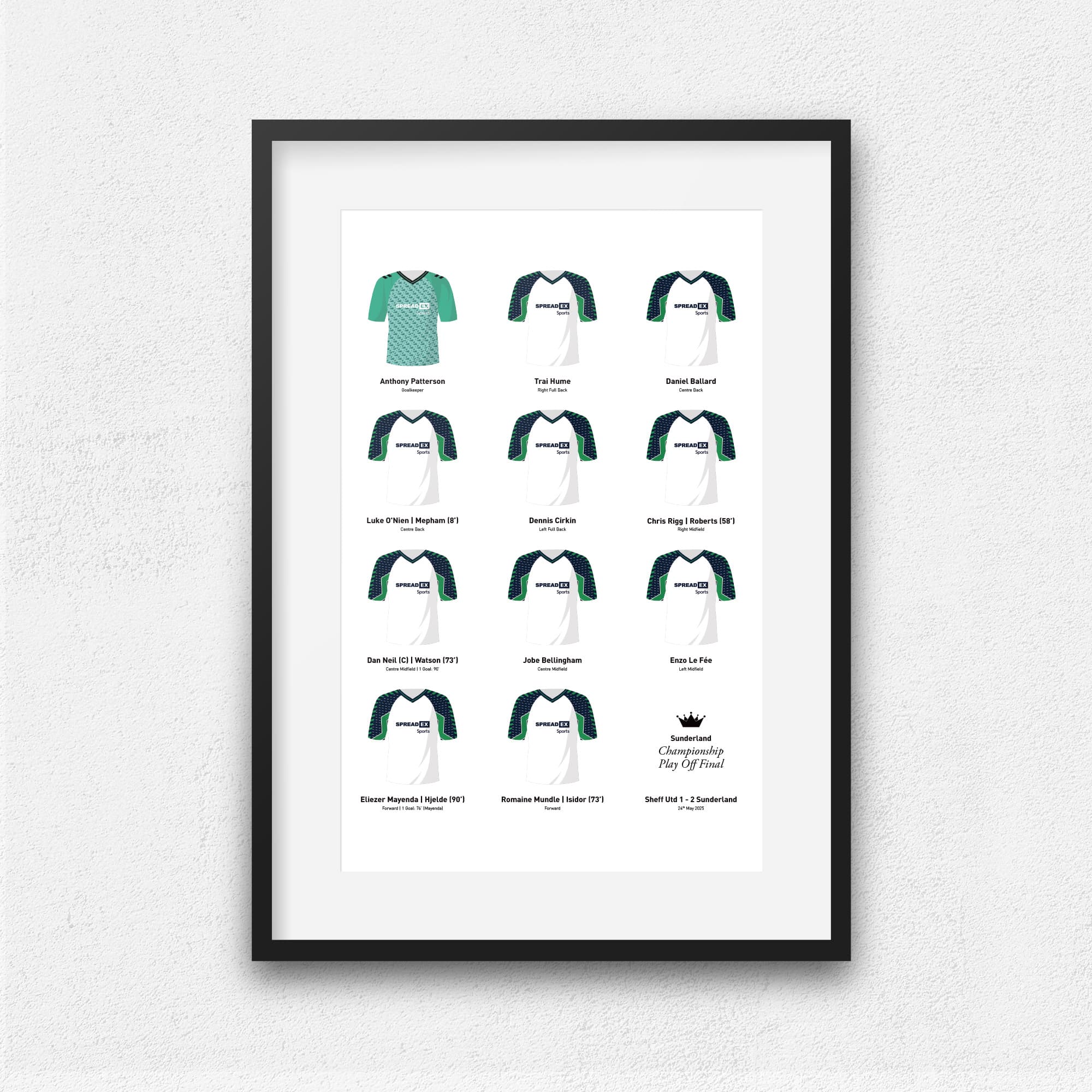 Sunderland 2025 Championship Playoff Final Football Team Print