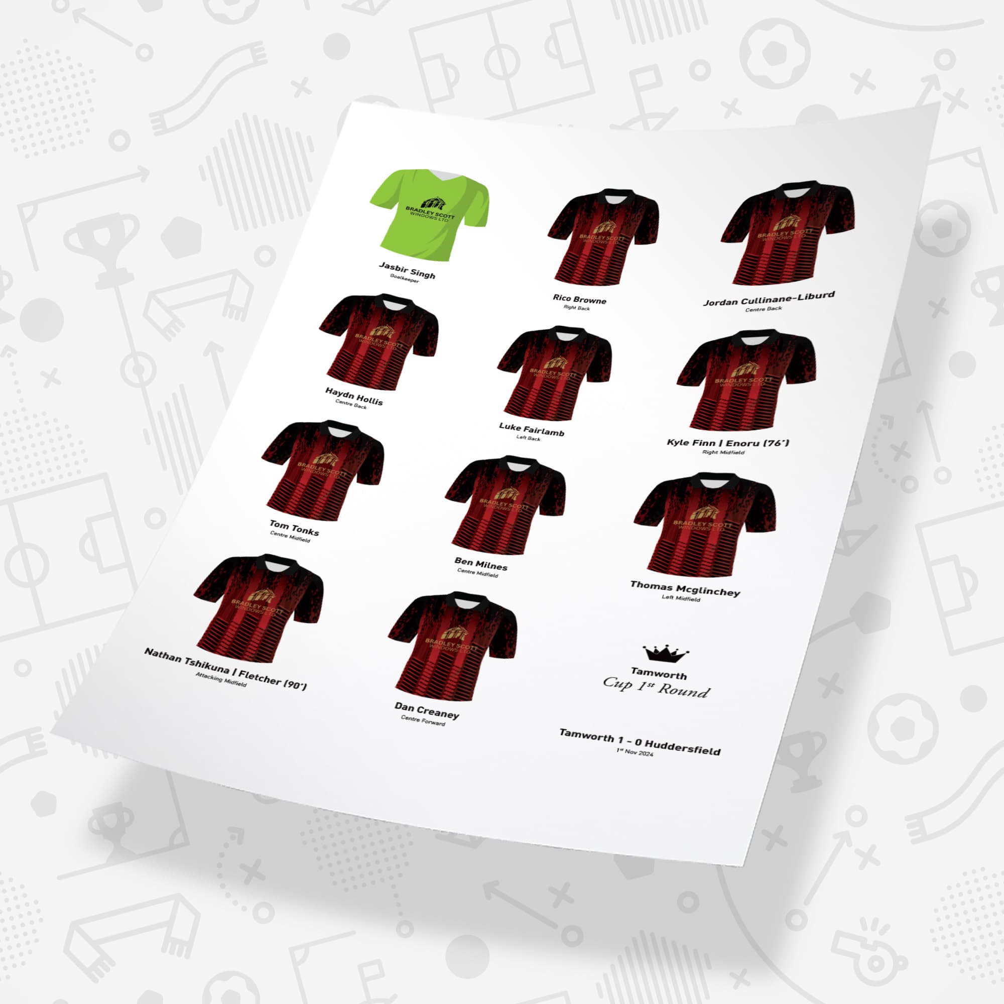 Tamworth 2024 Cup 1st Round Football Team Print