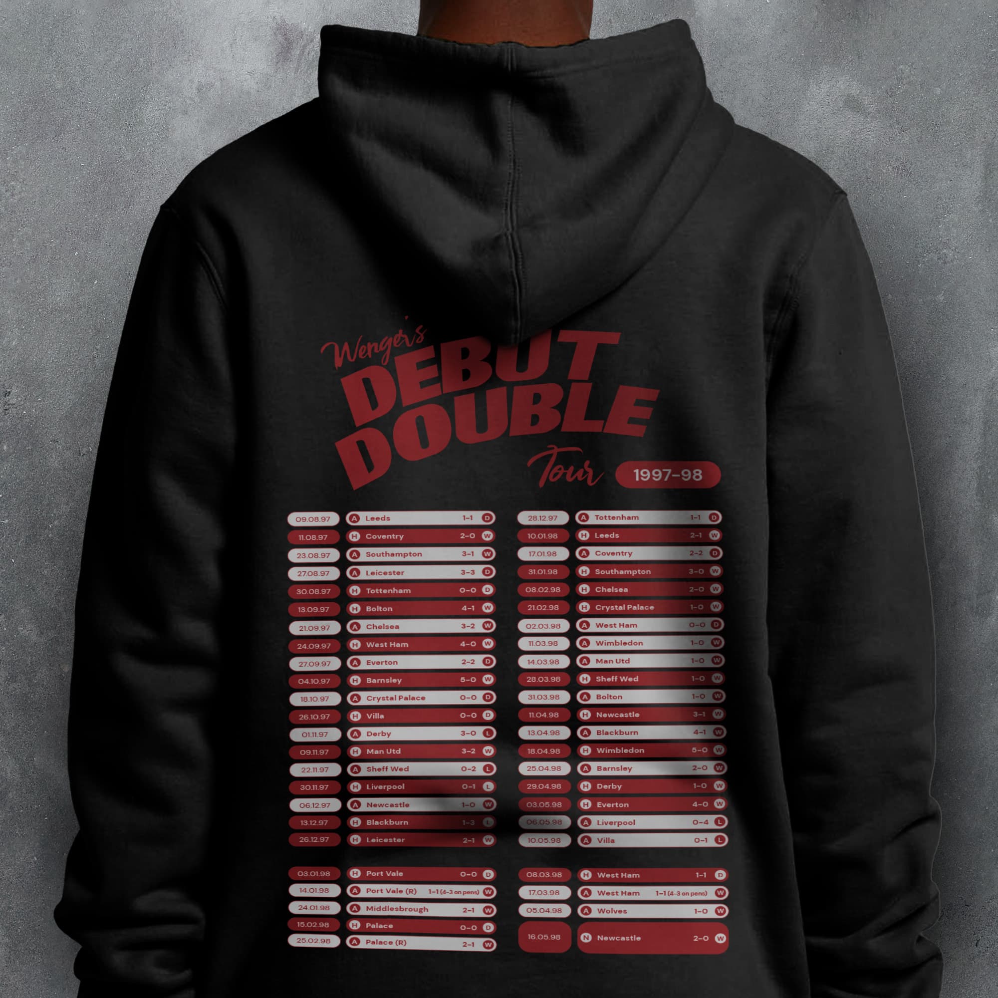 Arsenal 1997-98 'That Season' Tour Football Hoodie