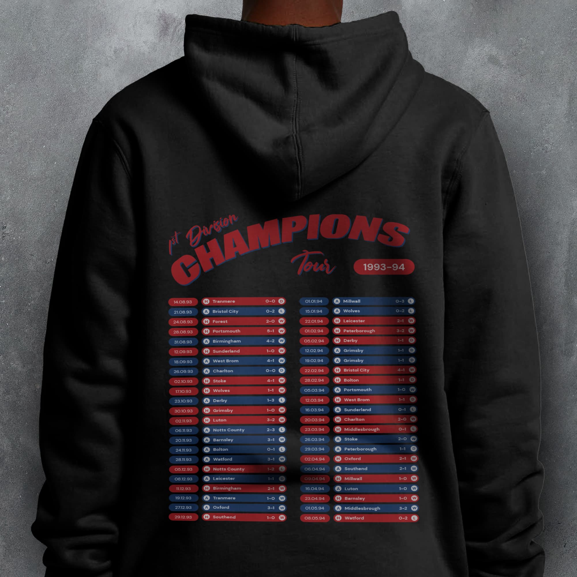 Palace 1993-94 'That Season' Tour Football Hoodie