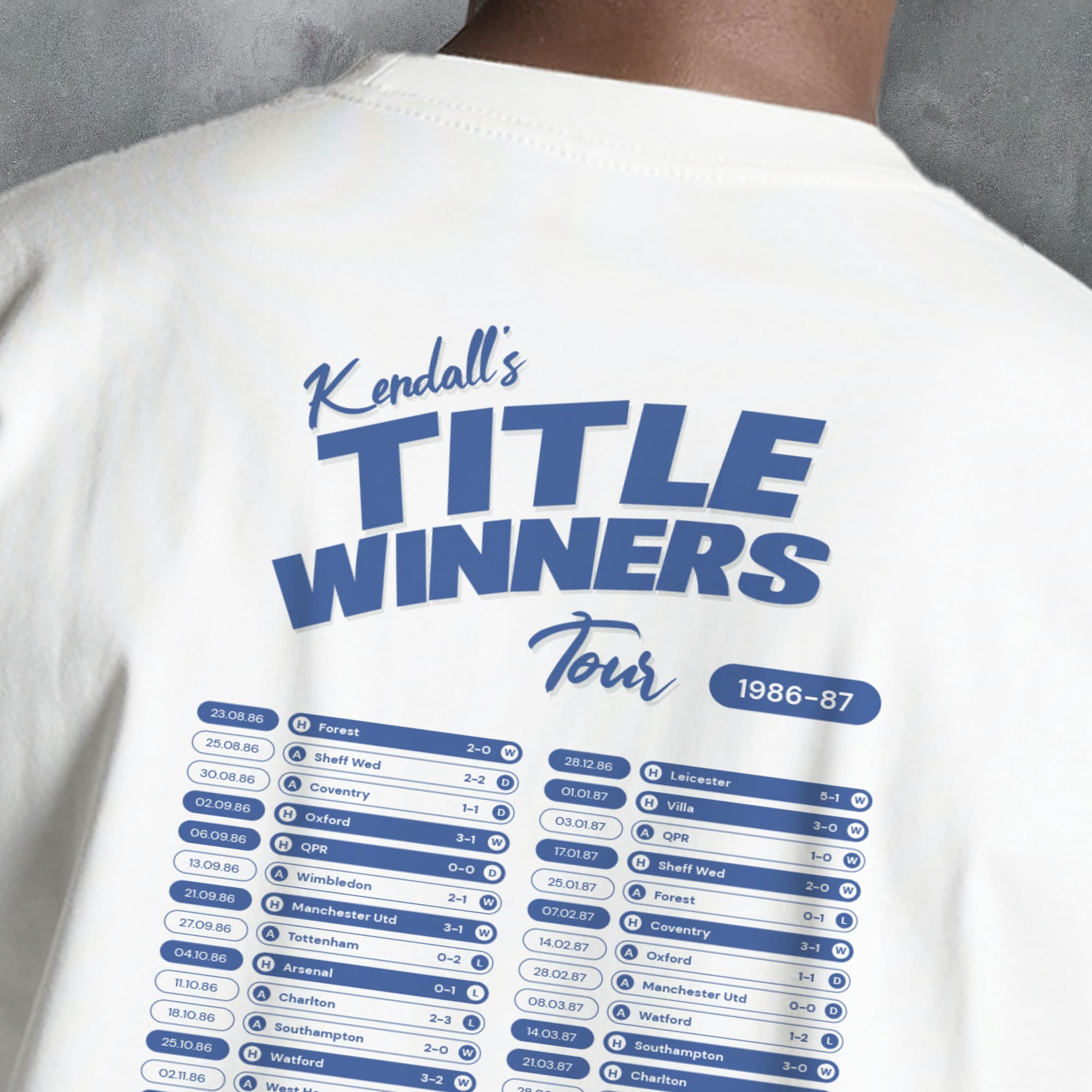 Everton 1986-87 'That Season' Tour Football T-Shirt