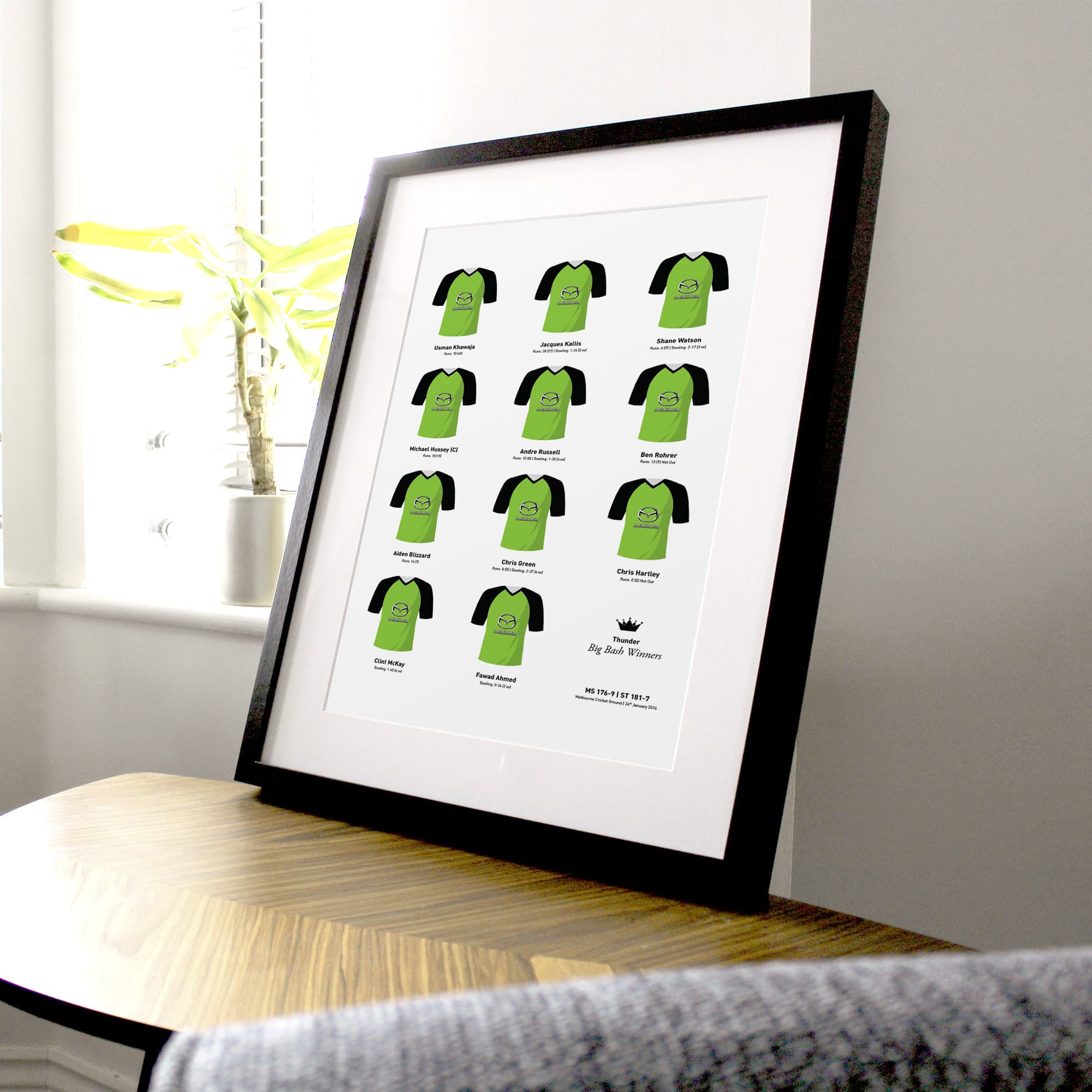 Thunder Cricket 2016 Big Bash Winners Team Print
