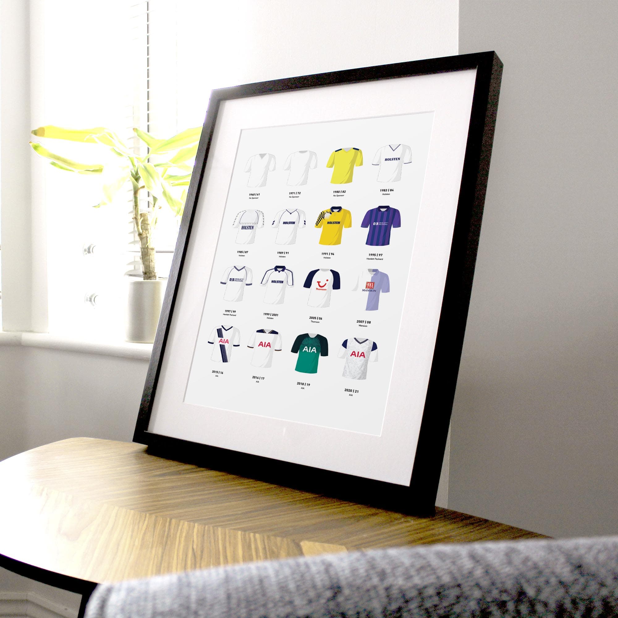 Tottenham Classic Kits Football Team Print Gift