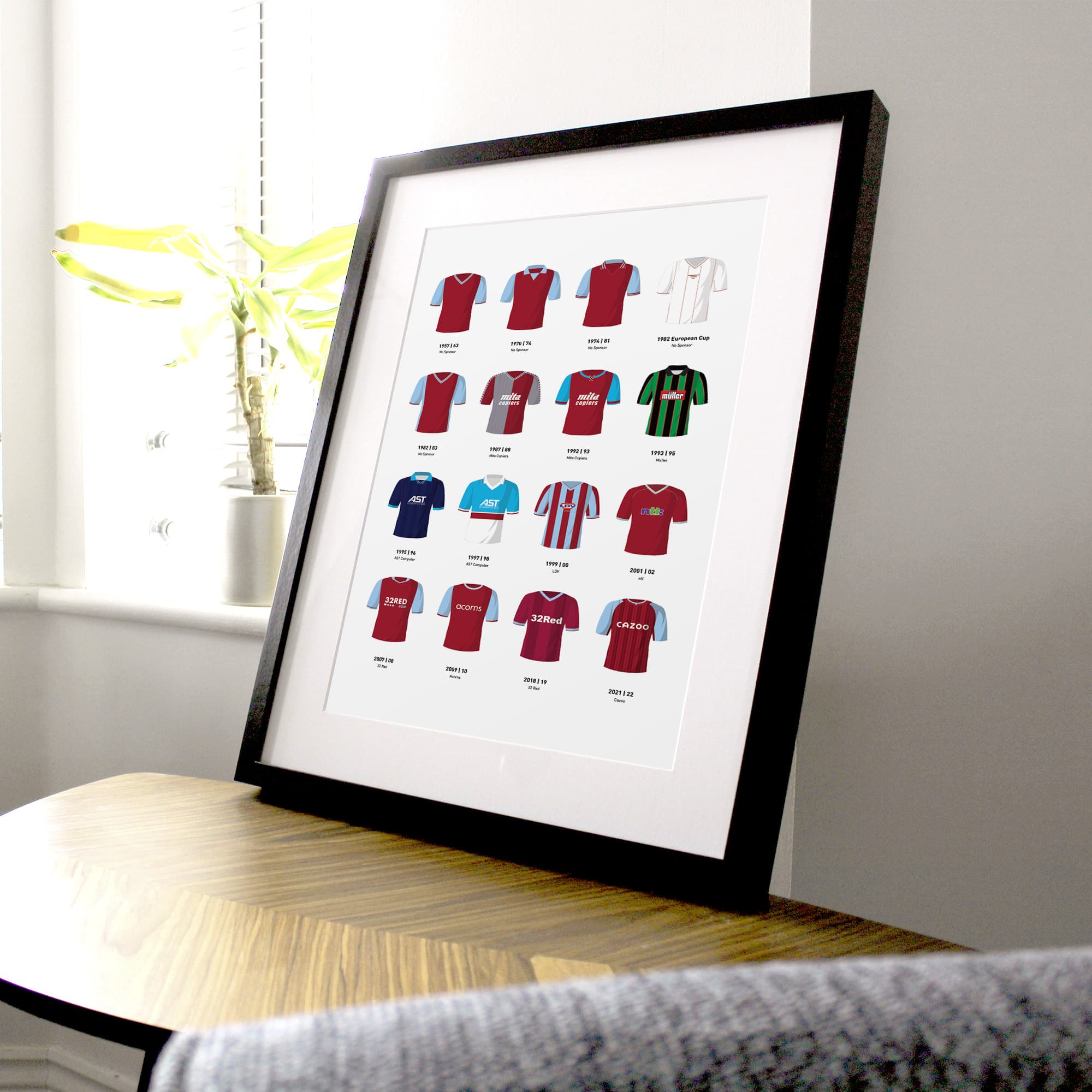 Villa Classic Kits Football Team Print Good Team On Paper