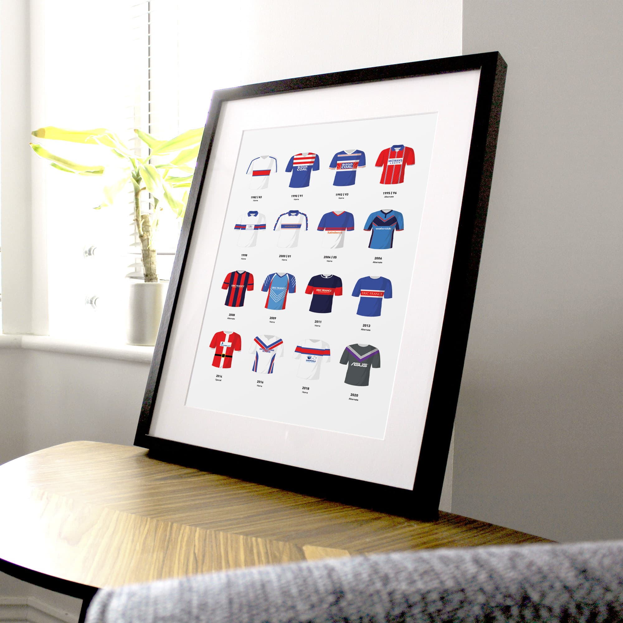 Wakefield Classic Kits Rugby League Team Print