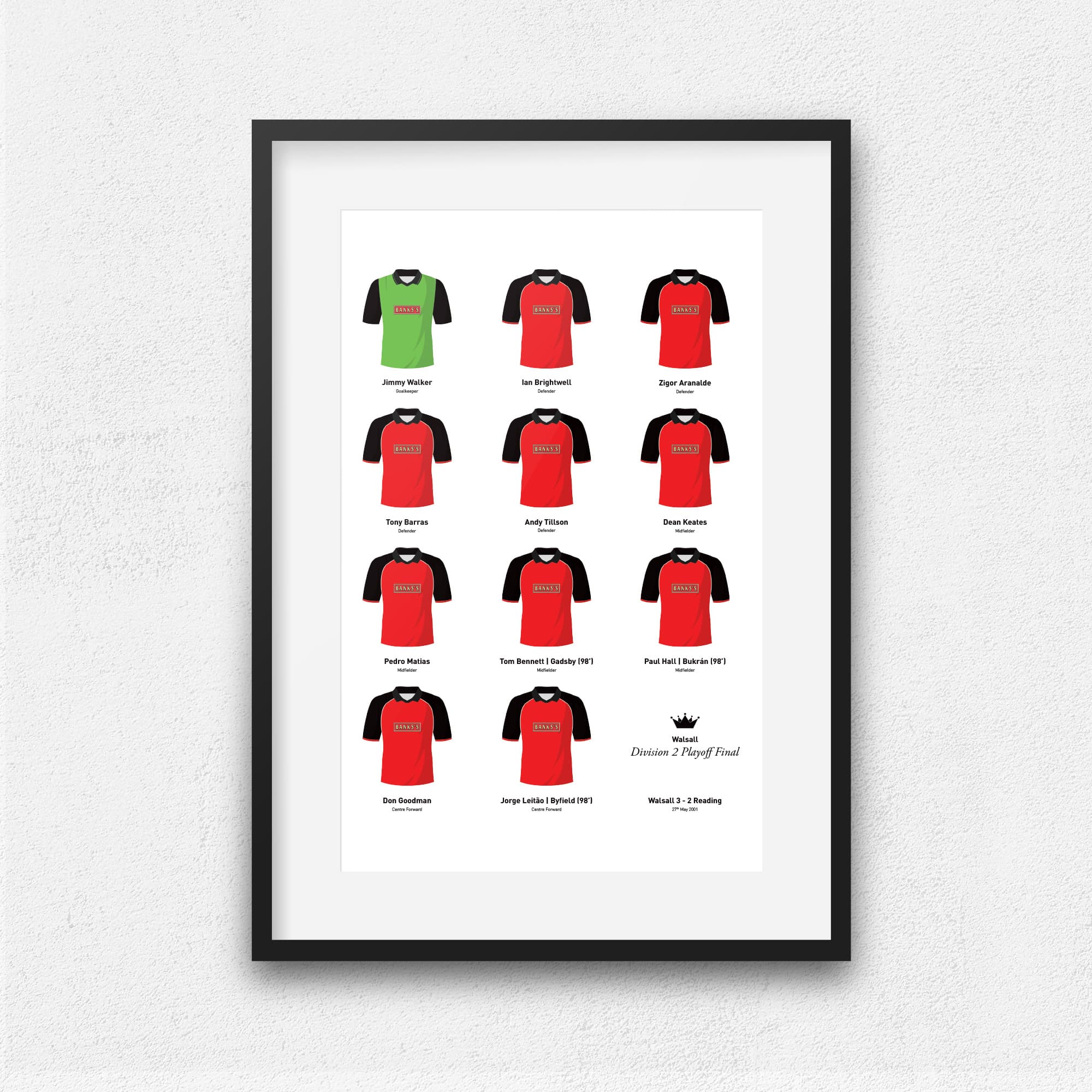 Walsall 2001 Division 2 Playoff Winners Football Team Print Good Team On Paper
