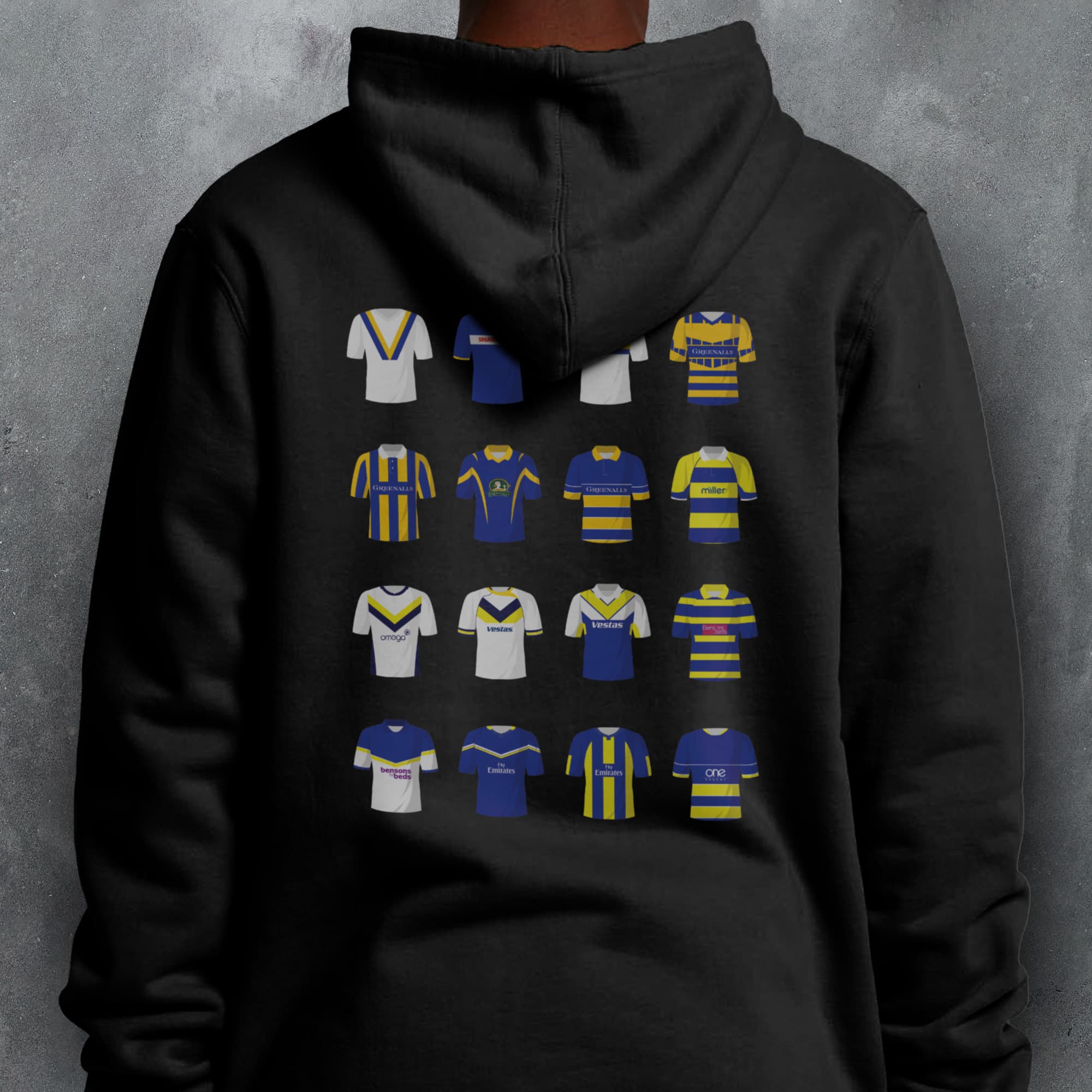 Warrington Rugby League Classic Kits Hoodie