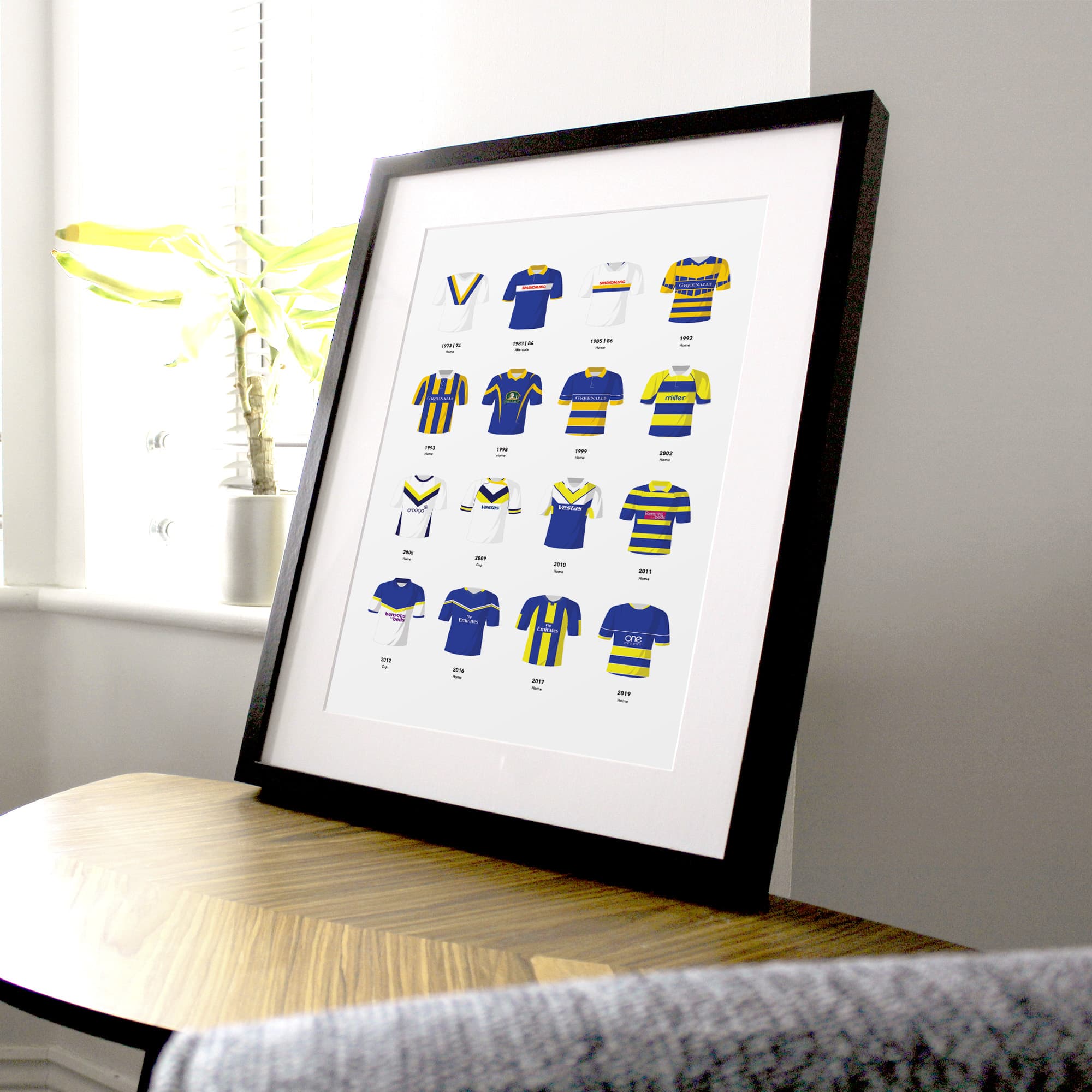 Warrington Classic Kits Rugby League Team Print