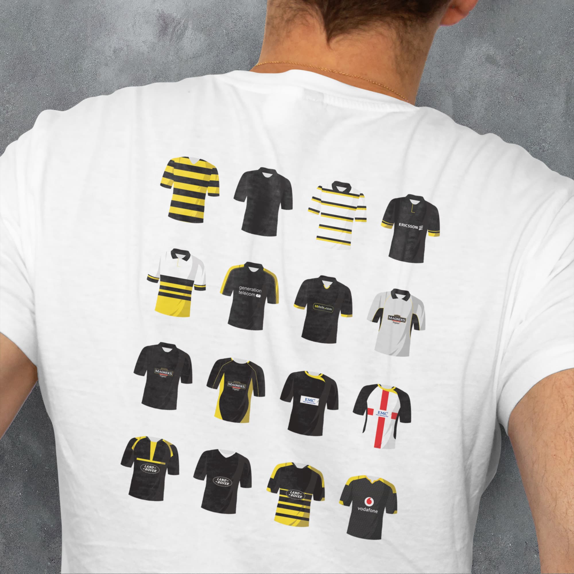 Wasps Rugby Union Classic Kits Football T-Shirt Gift