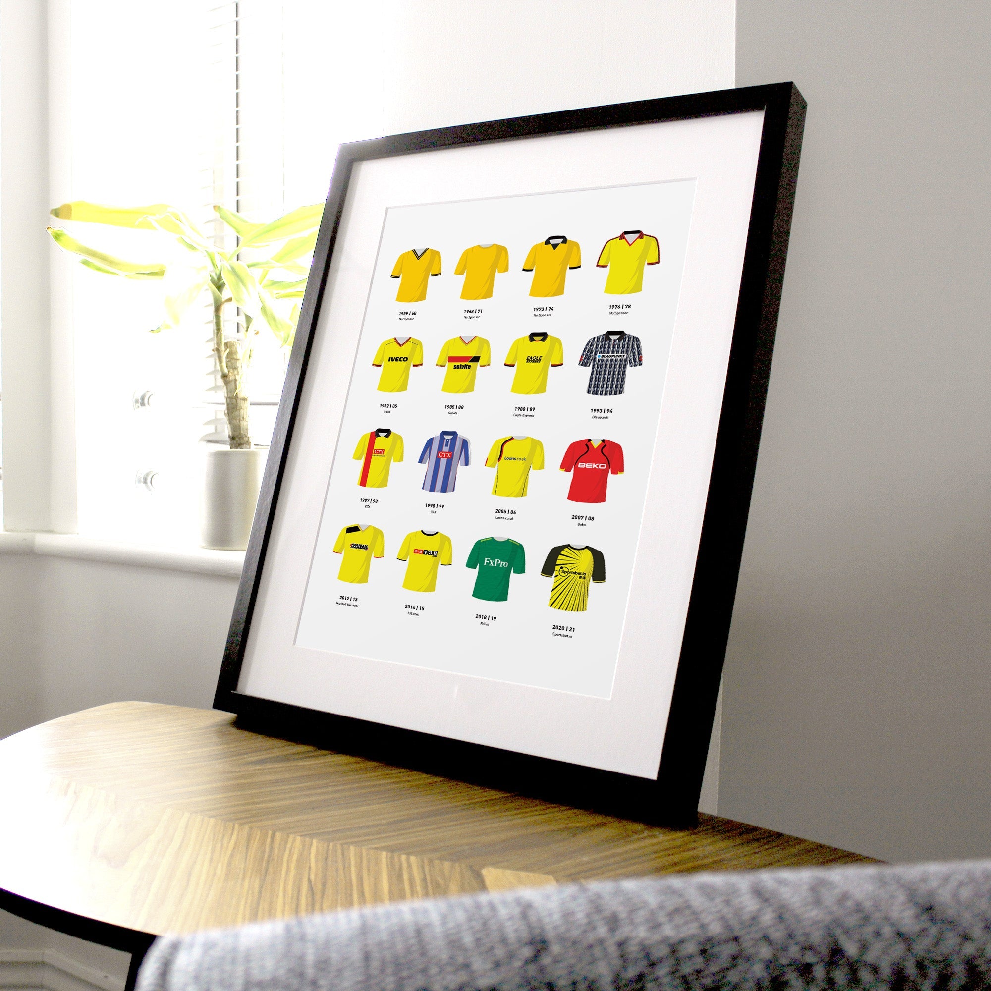 Watford Classic Kits Football Team Print Good Team On Paper