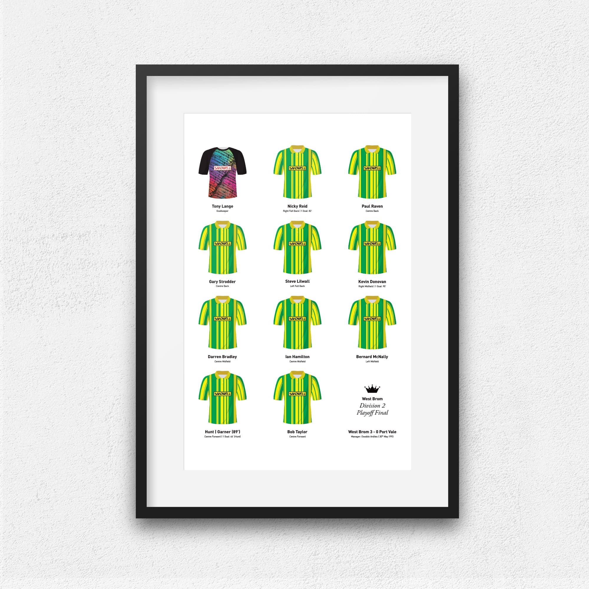 West Brom 1993 Division 2 Playoff Winners Football Team Print Good Team On Paper