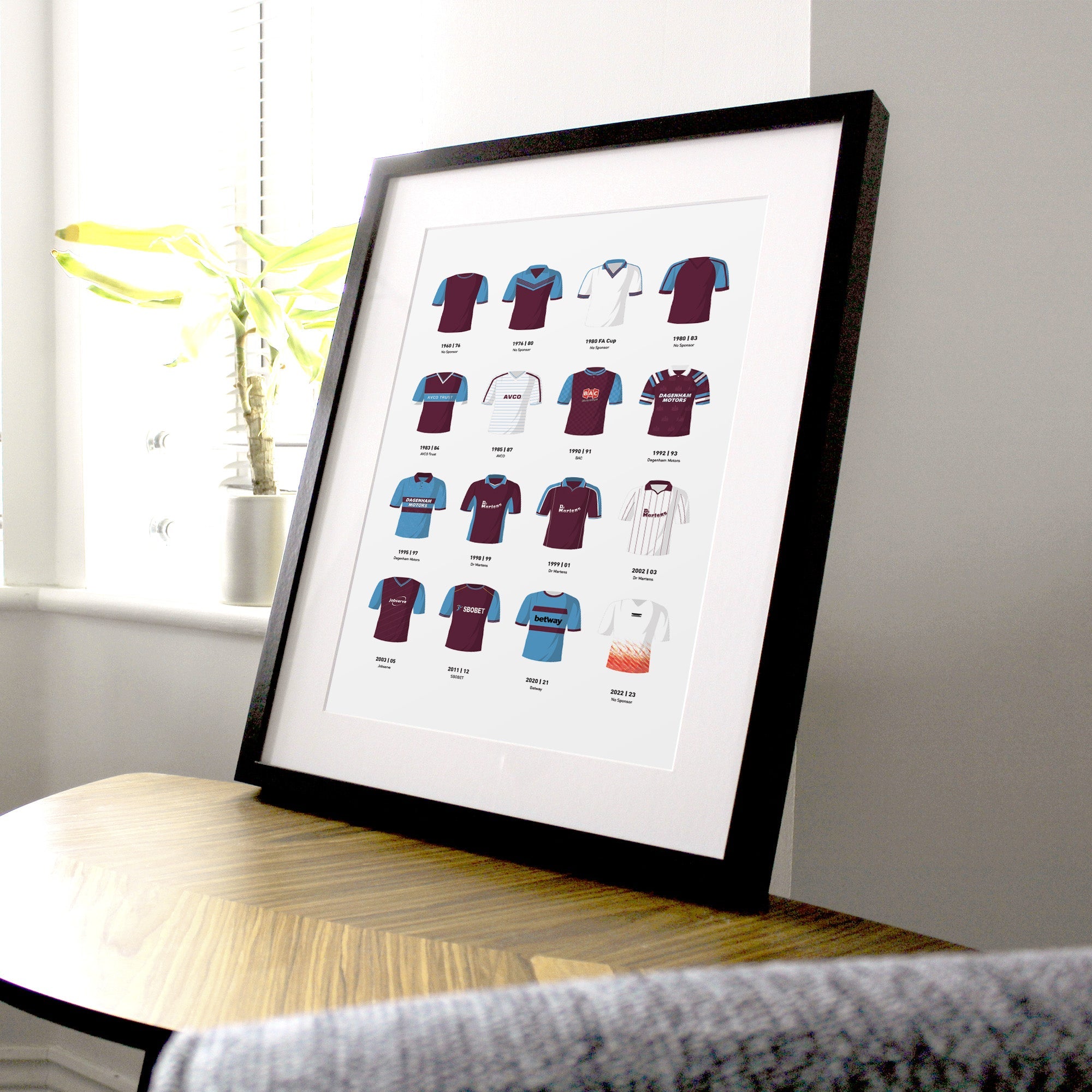 West Ham Classic Kits Football Team Print Good Team On Paper