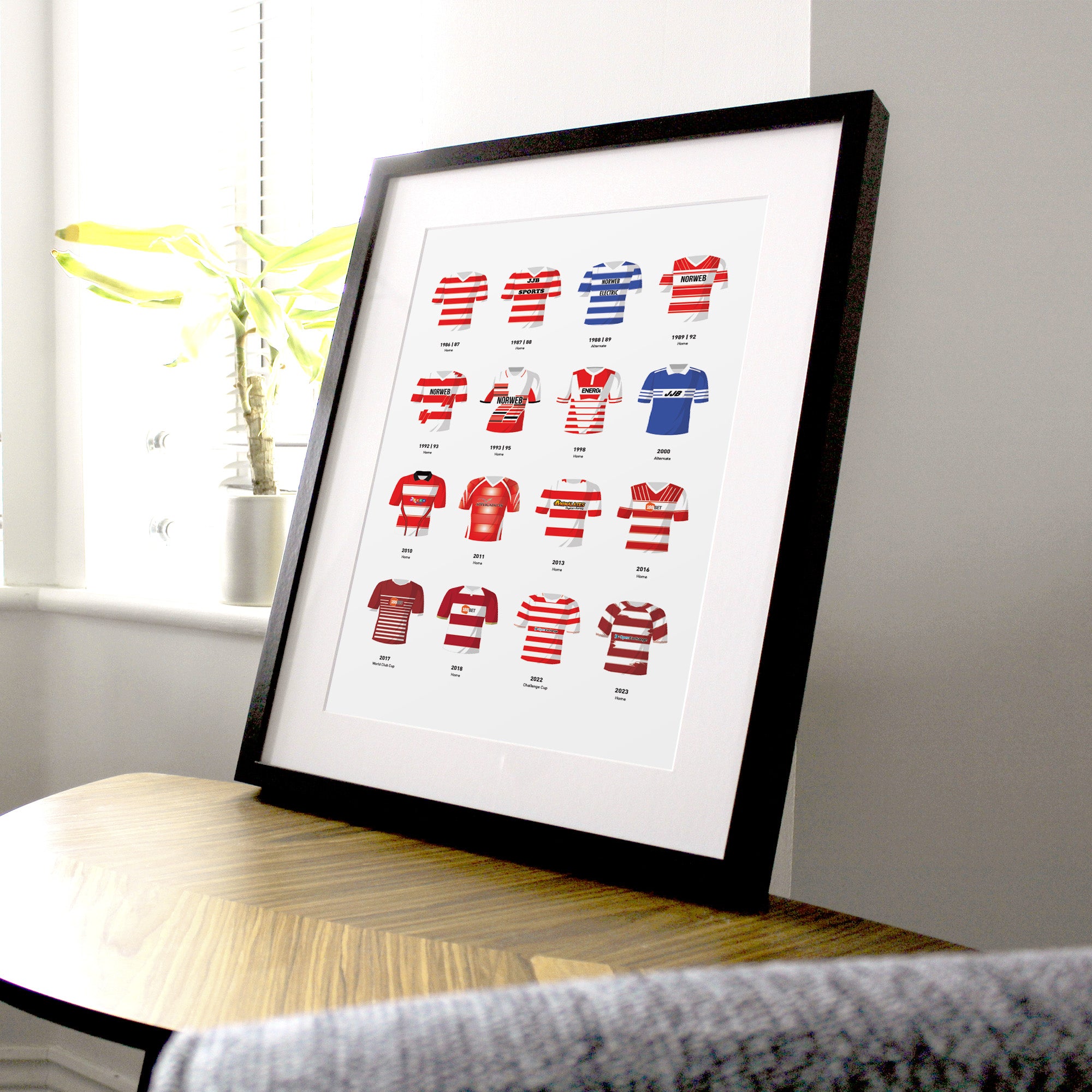 Wigan Rugby League Classic Kits Rugby League Team Print