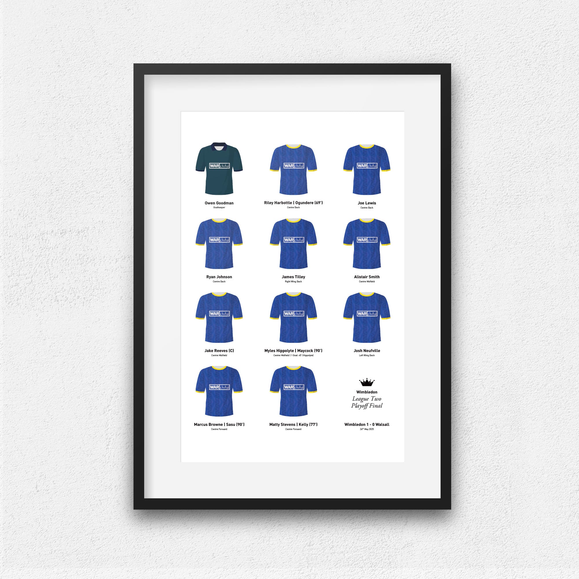 Wimbledon 2025 League 2 Playoff Winners Football Team Print