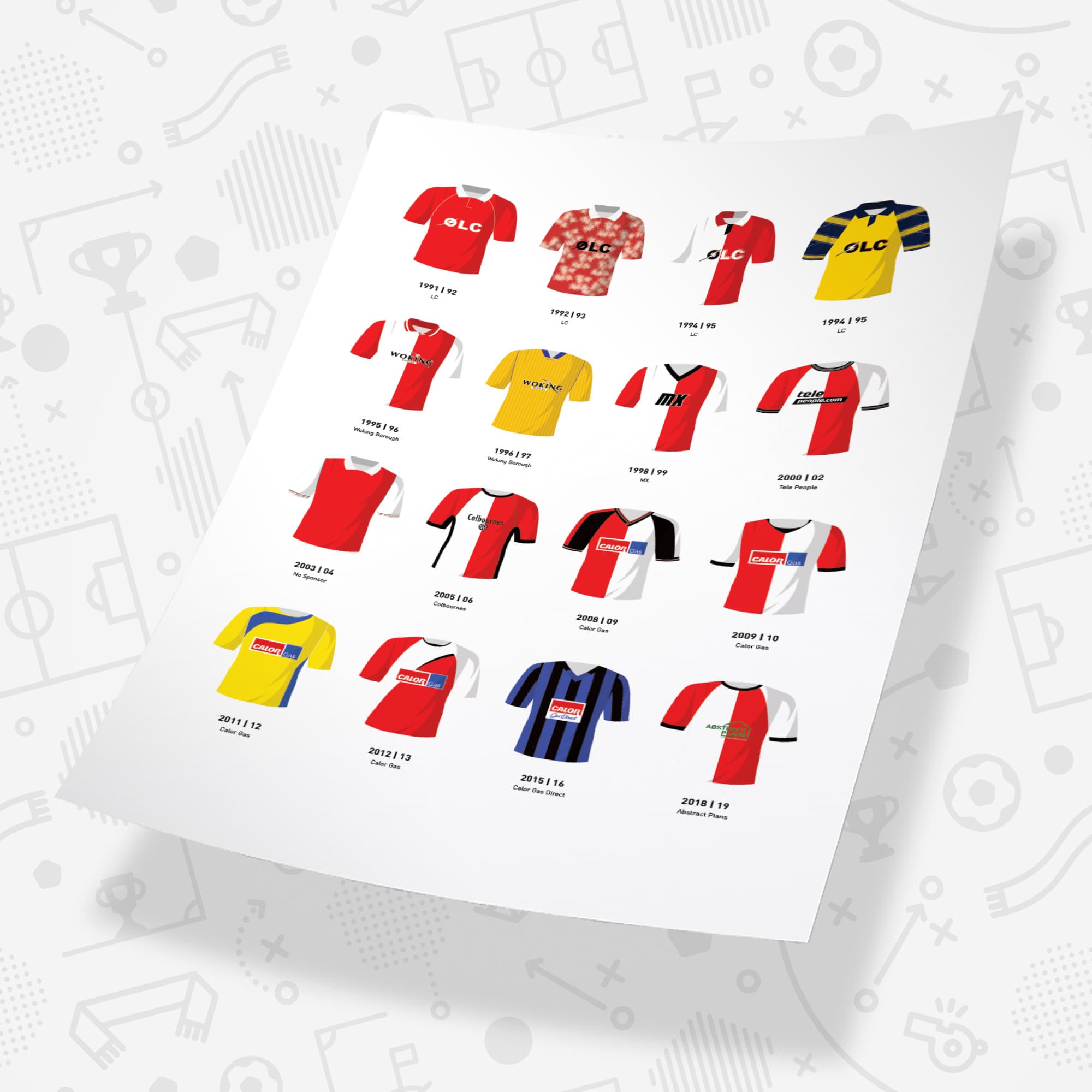 Woking Classic Kits Football Team Print Good Team On Paper