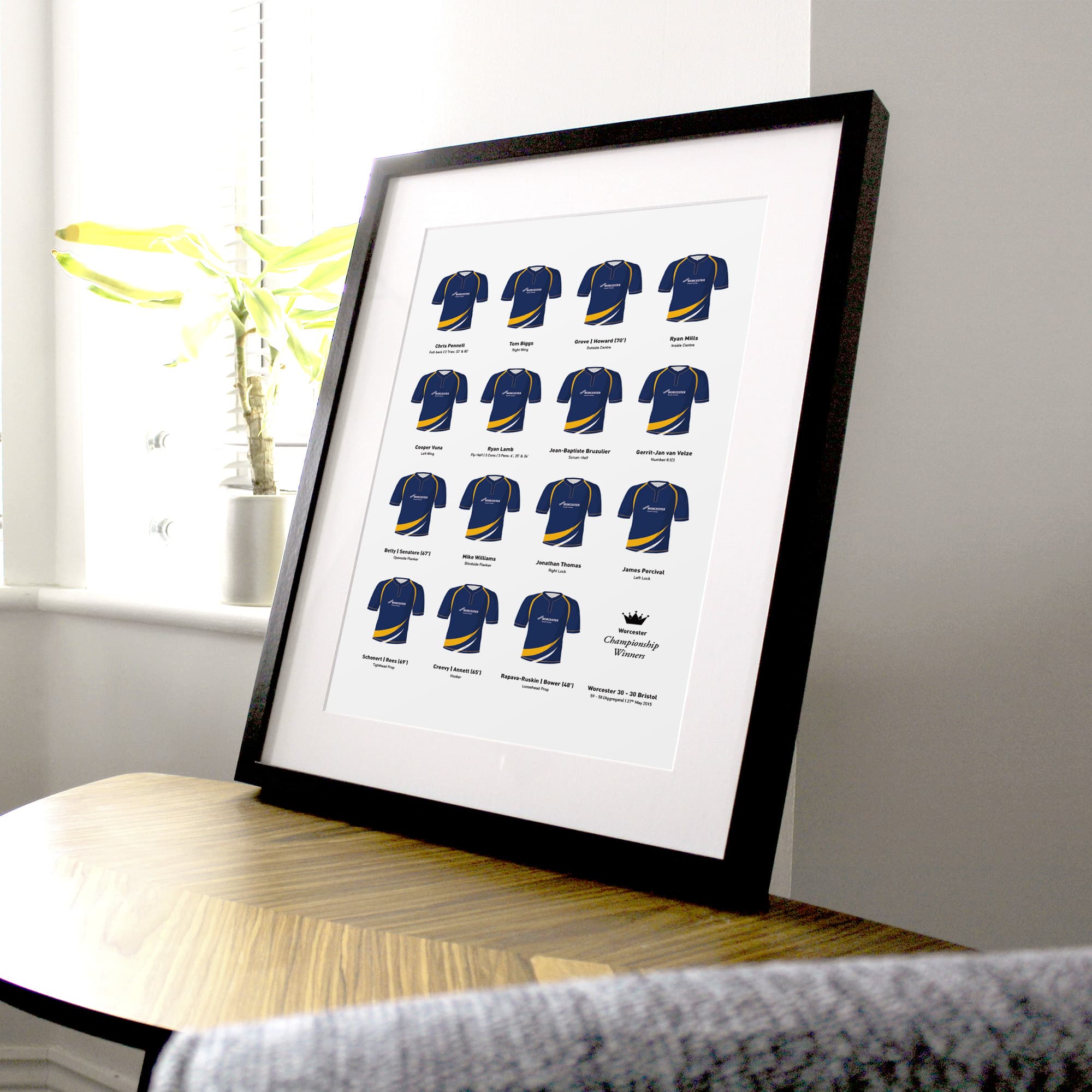 Worcester Rugby Union 2015 Championship Winners Team Print