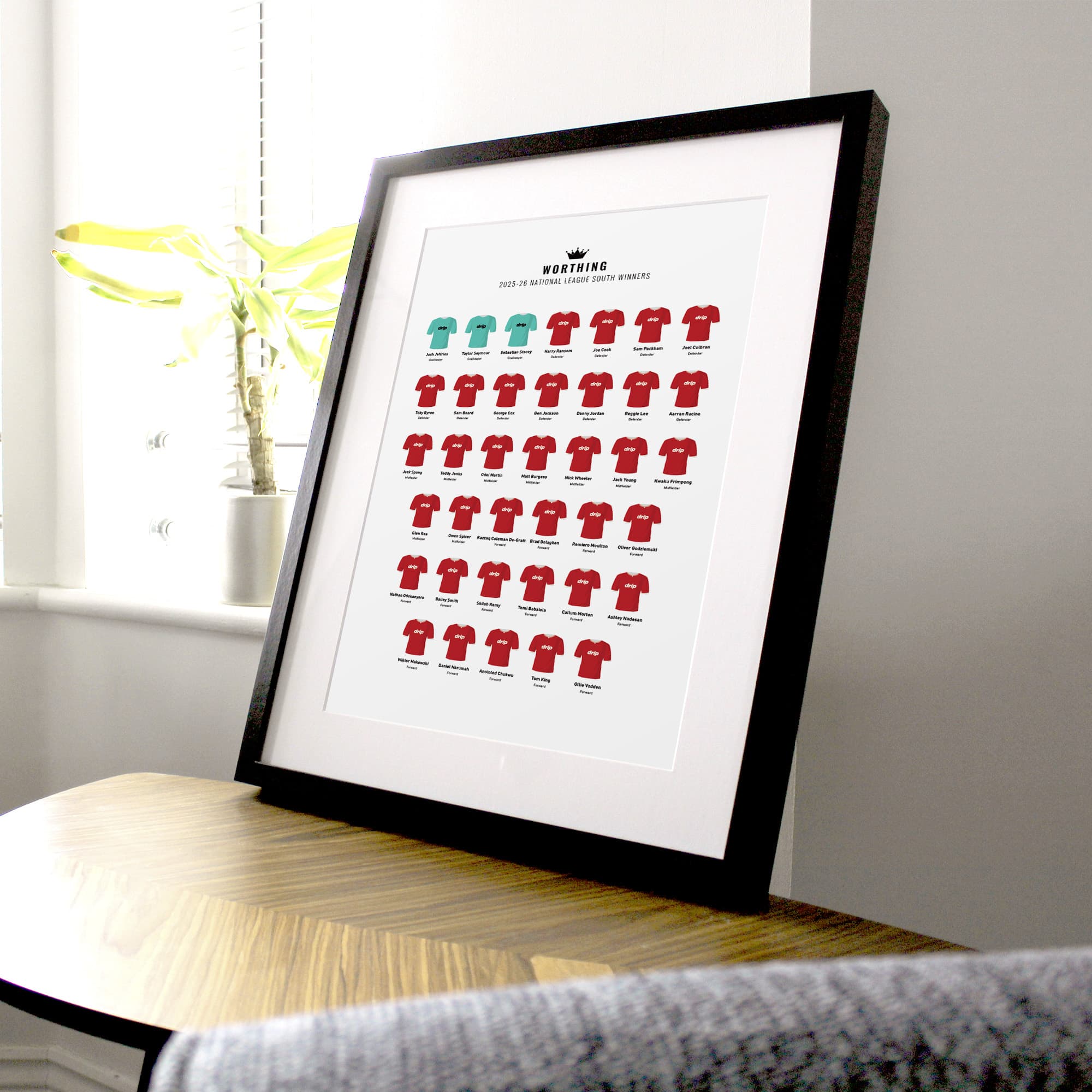 Worthing 2026 National League South Winners Football Team Print