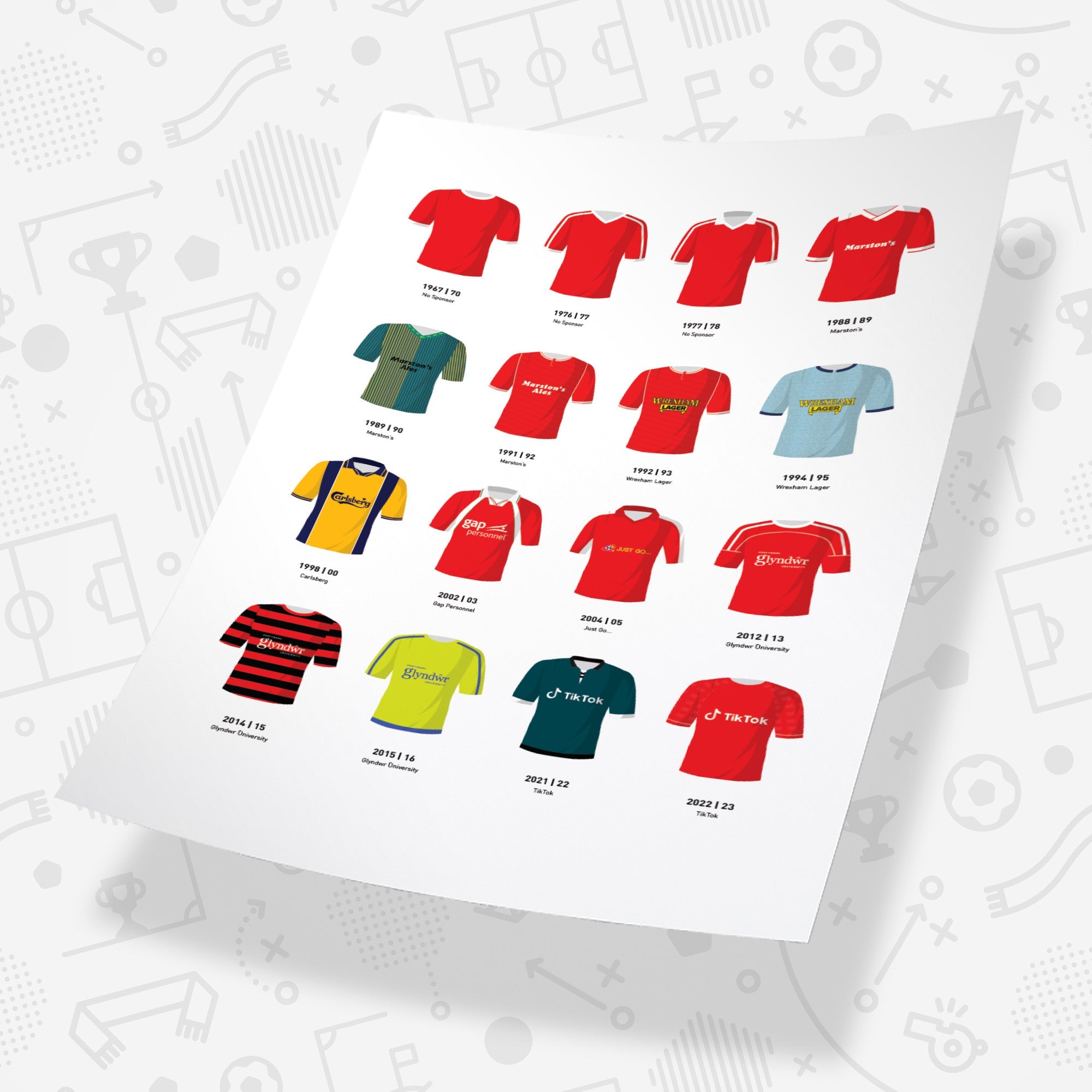 Wrexham Classic Kits Football Team Print Good Team On Paper