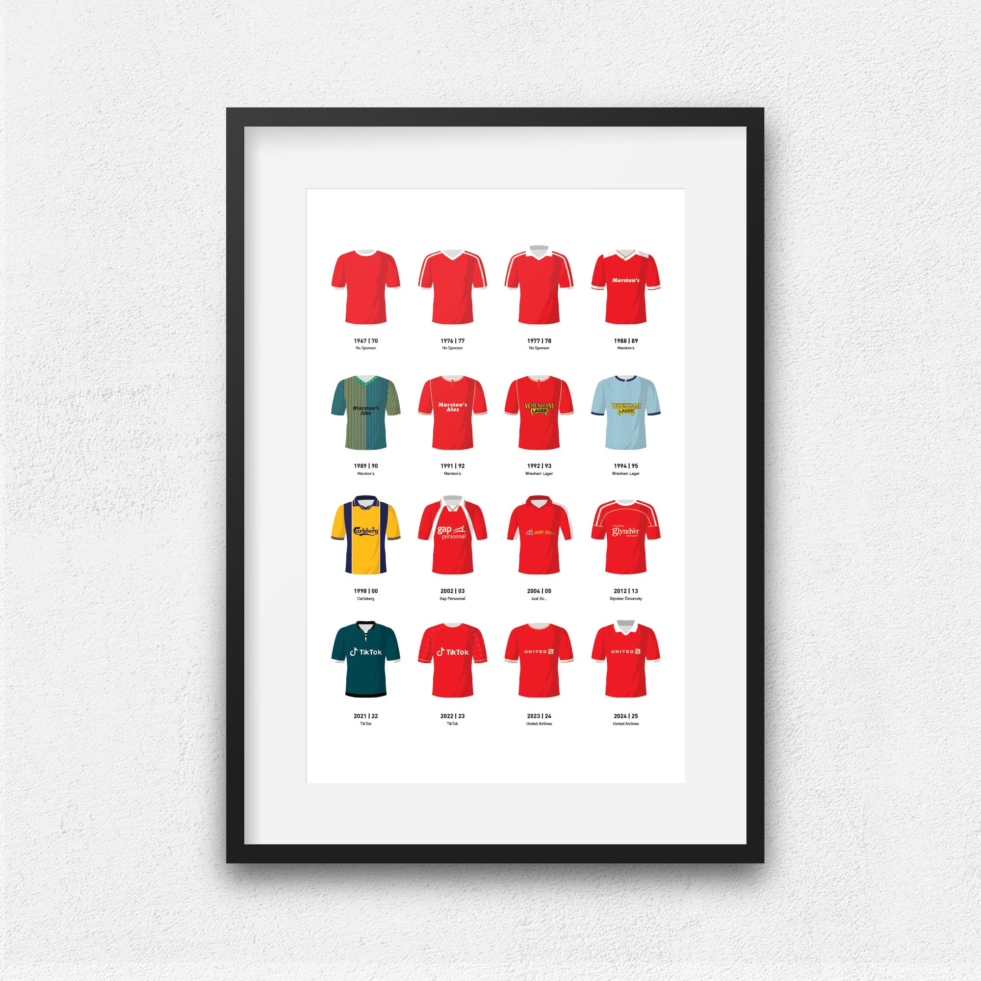 Wrexham Classic Kits Football Team Print