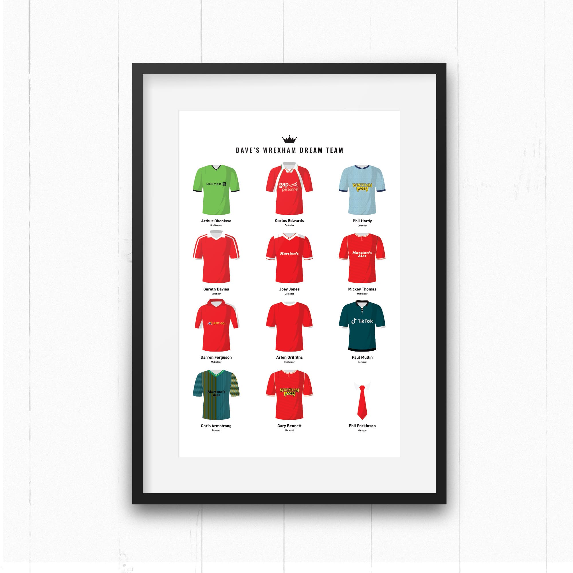 PERSONALISED Wrexham Dream Team Football Print