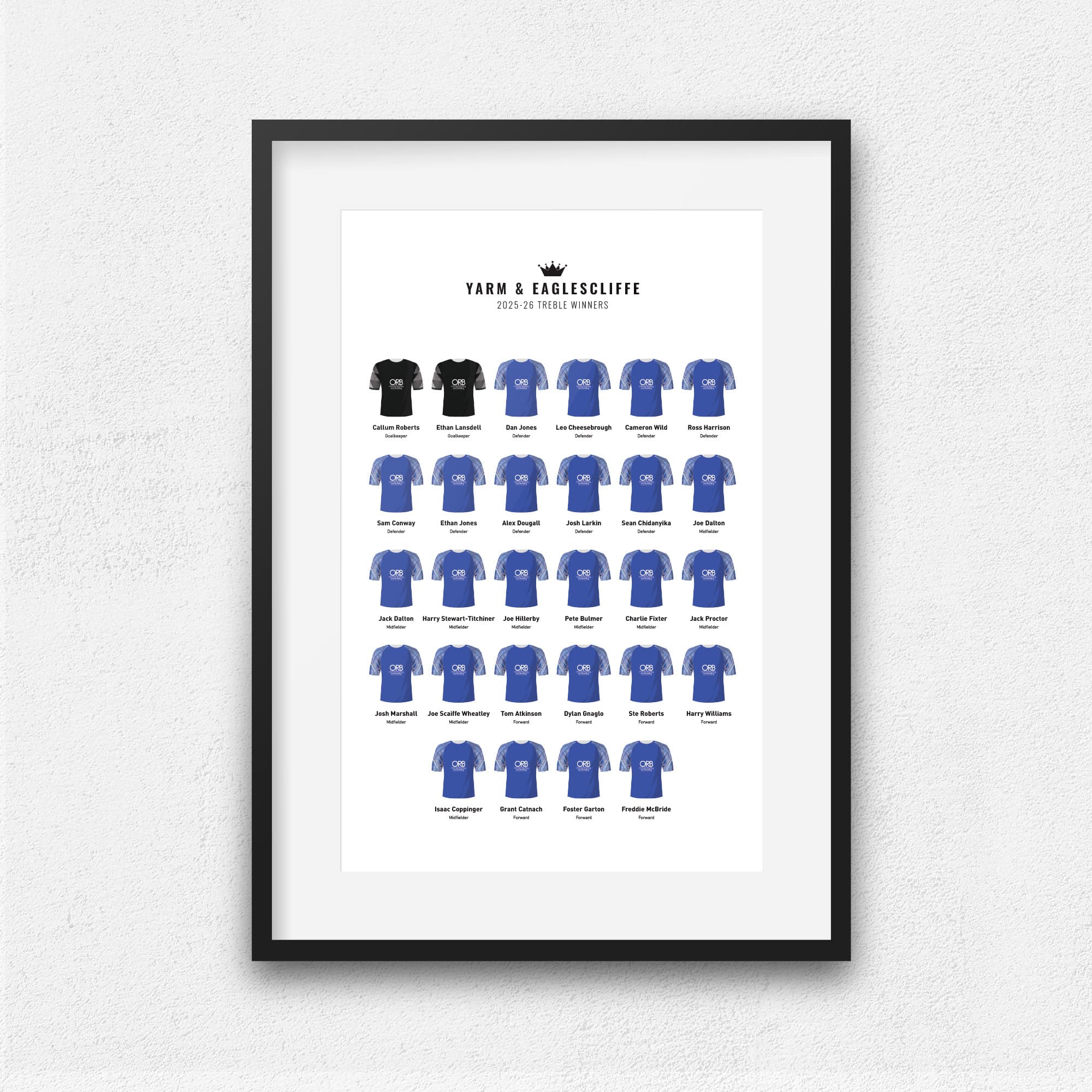 Yarm & Eaglescliffe Treble Winners Football Team Print
