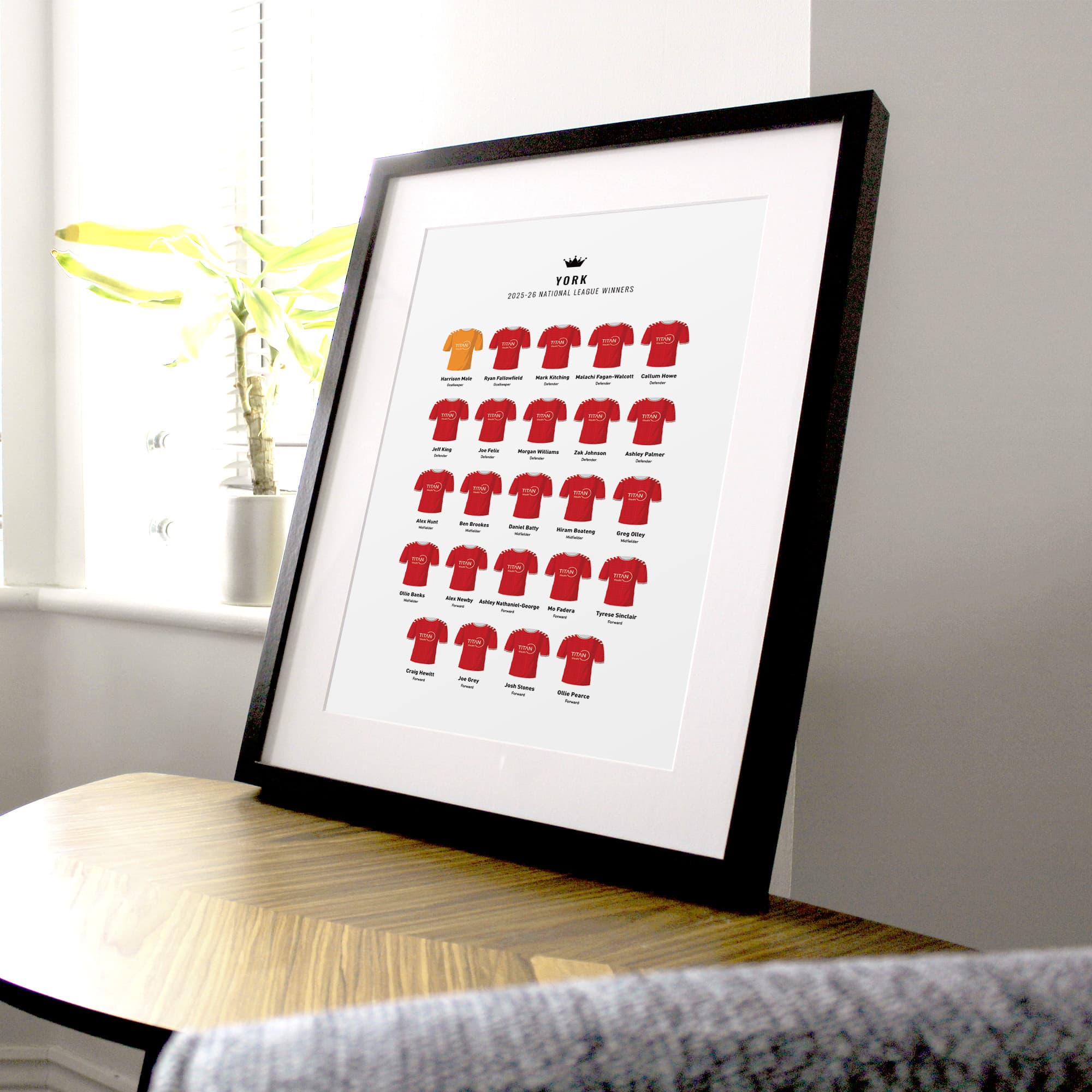 York 2026 National League Winners Football Team Print
