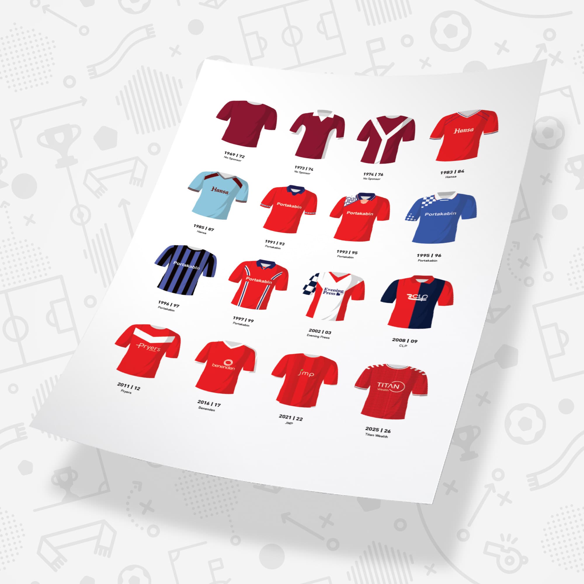 York Classic Kits Football Team Print