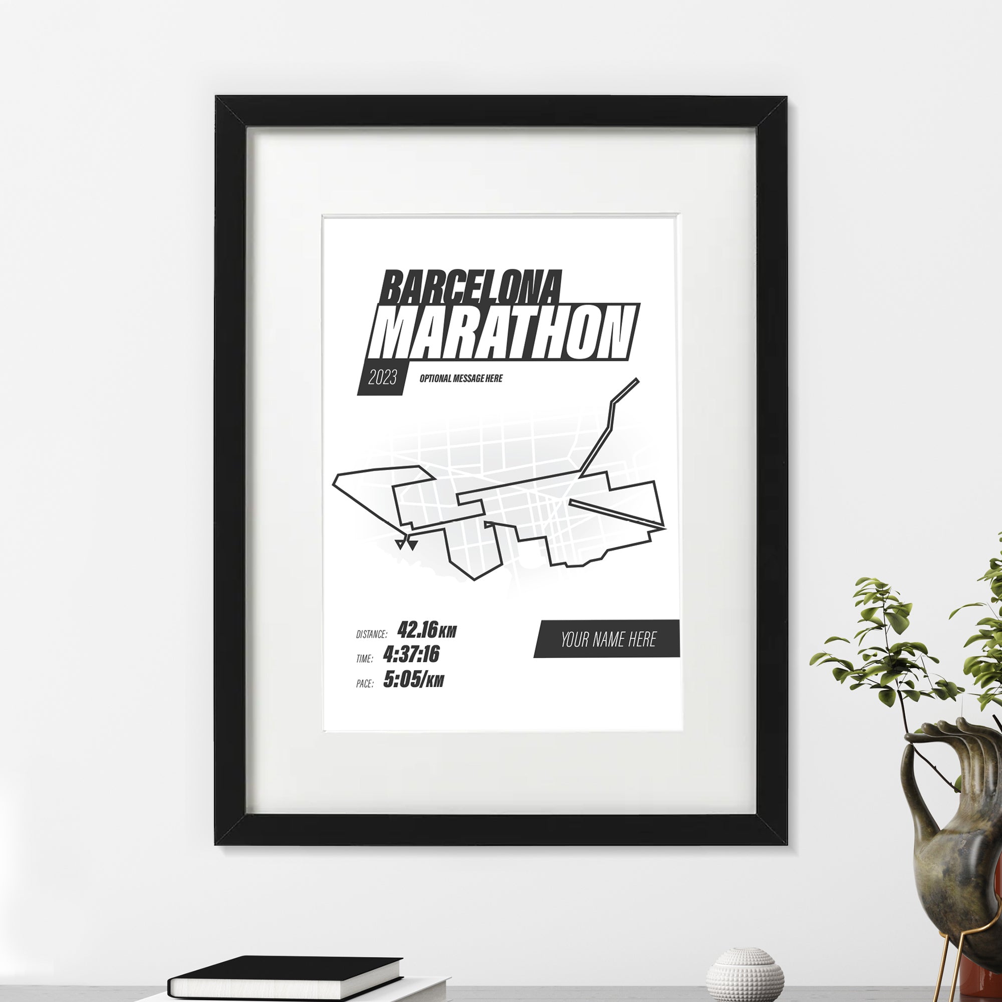 PERSONALISED 'Amazing Pace' Barcelona Marathon Finishers Print