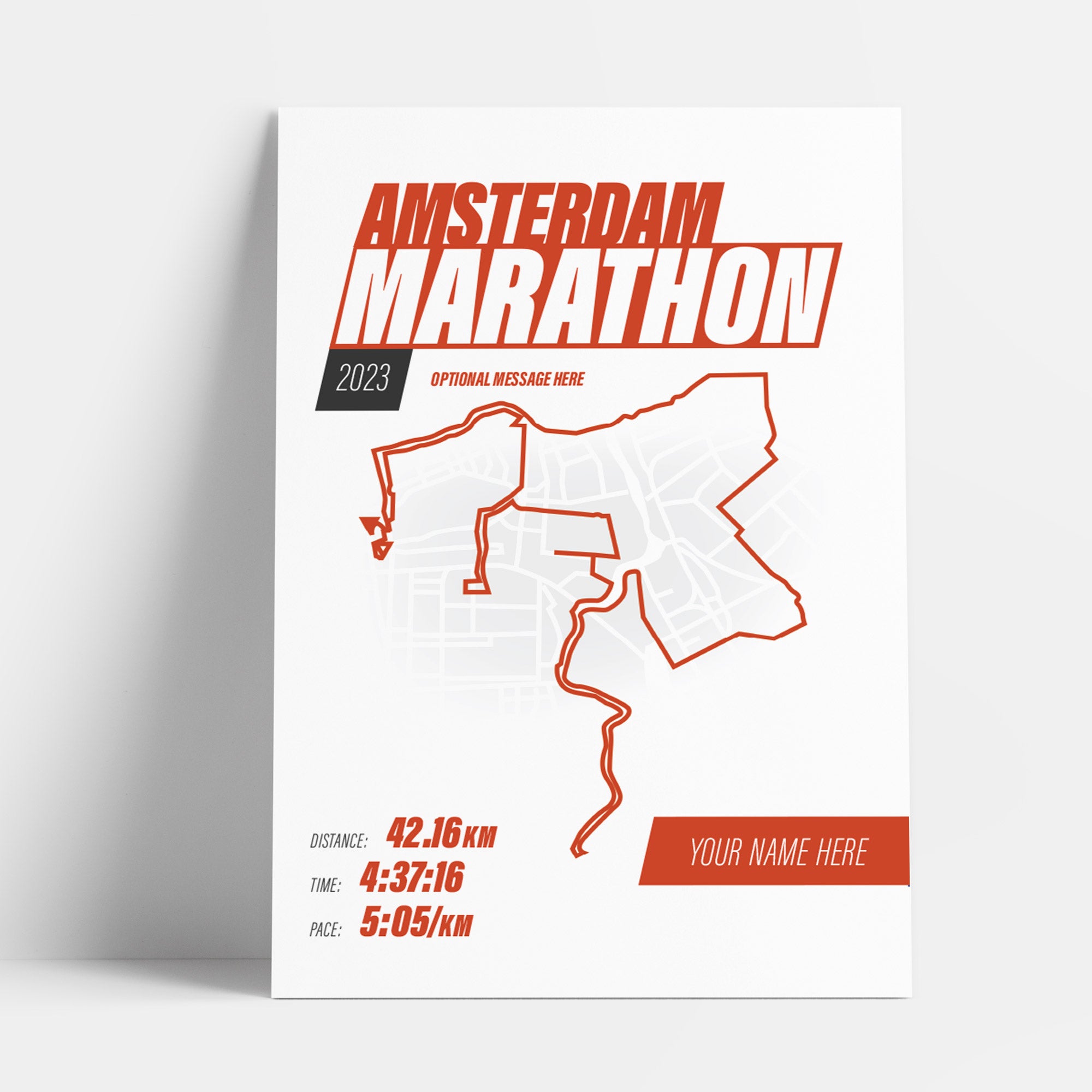 PERSONALISED 'Amazing Pace' Amsterdam Marathon Finishers Print