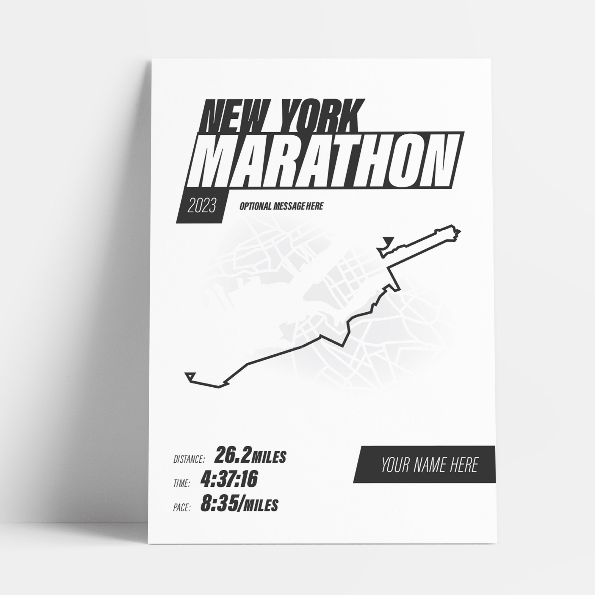 PERSONALISED 'Amazing Pace' New York Marathon Finishers Print