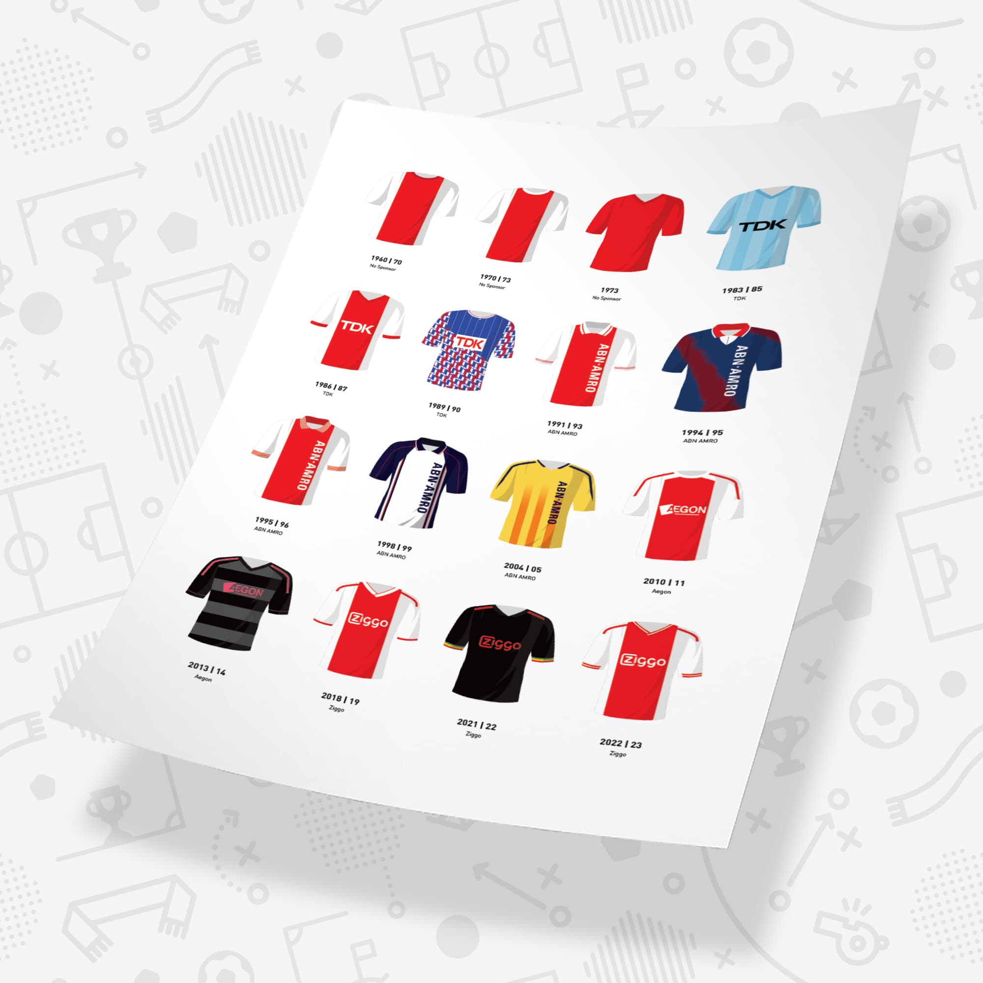 Ajax Classic Kits Football Team Print Good Team On Paper