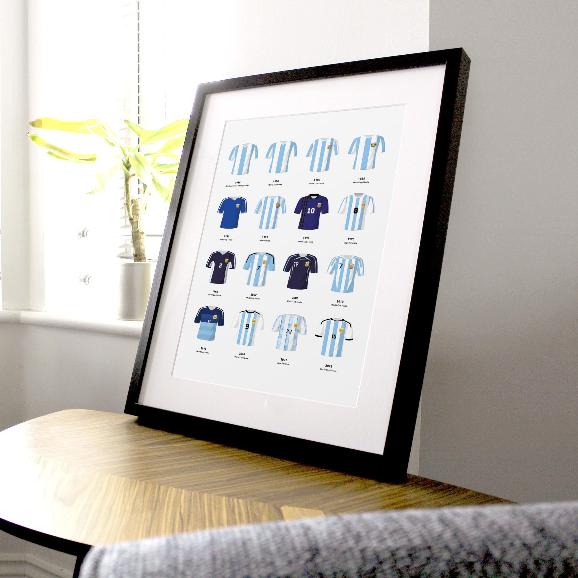Argentina Classic Kits Football Team Print Good Team On Paper